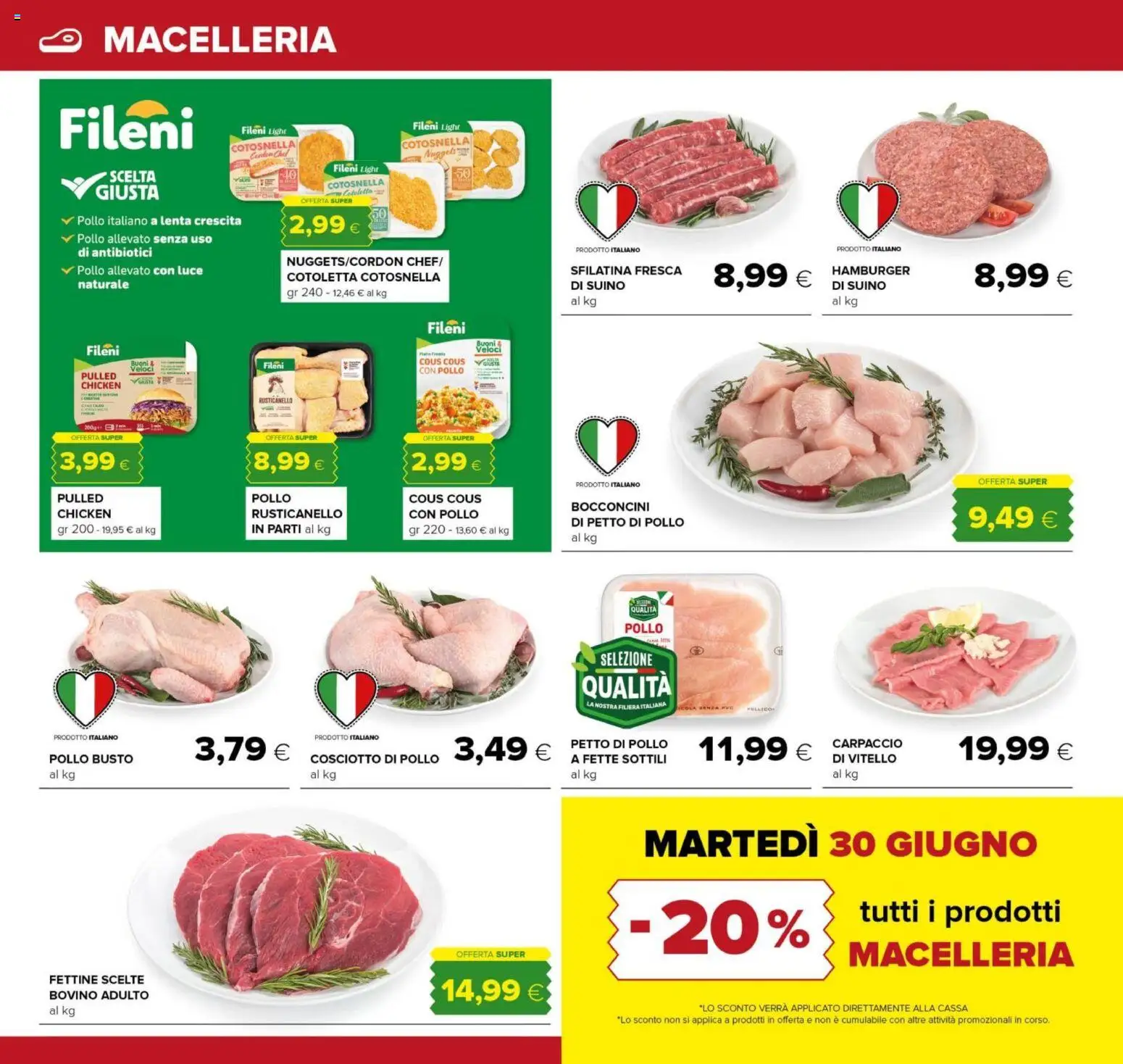 Volantino Oasi del 17/06/2026 | Pagina: 6 | Prodotti: Bovino, Pollo, Vitello, Hamburger