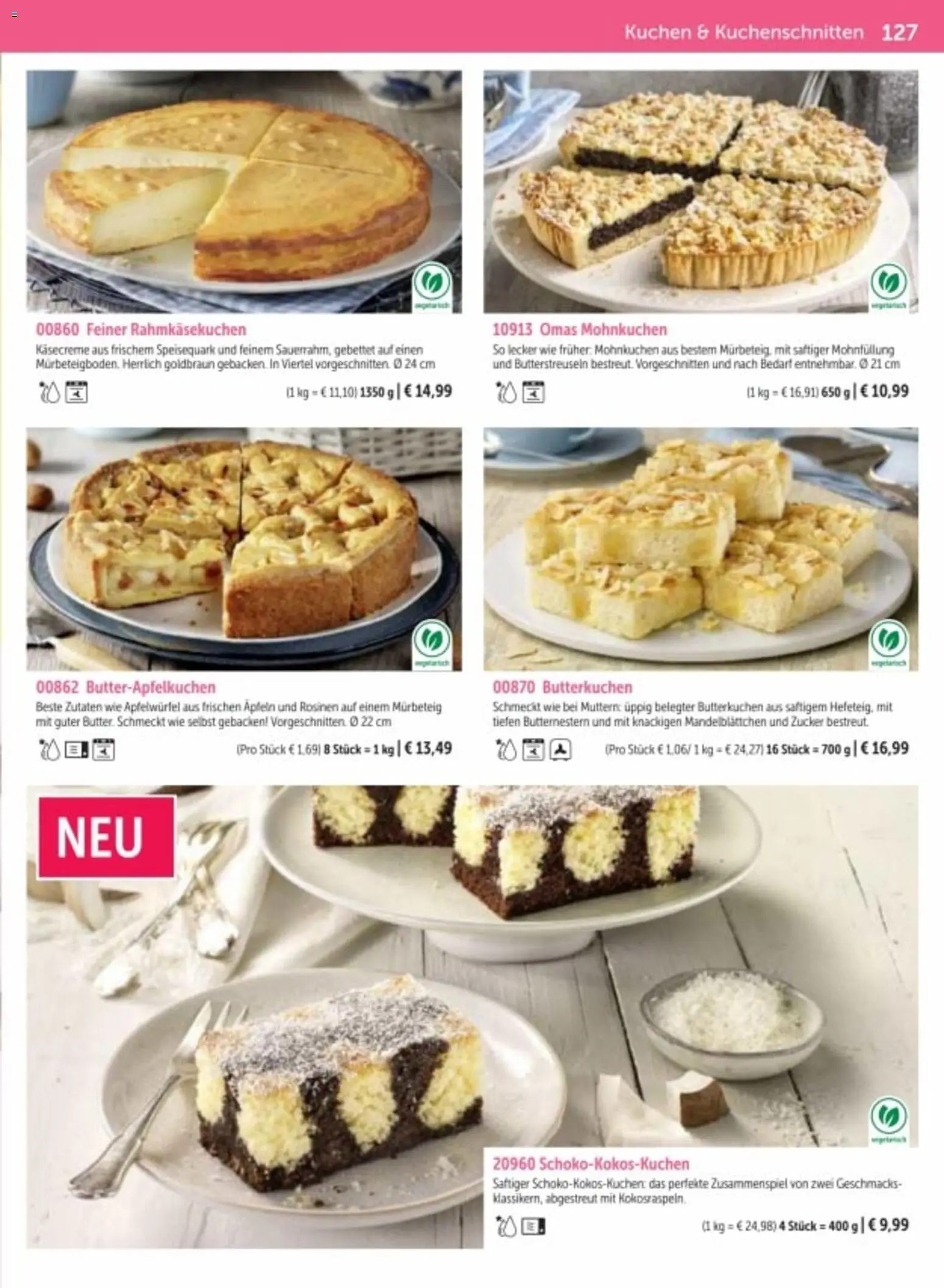 Bofrost Katalog – gültig ab 06.03.2026 | Seite: 127 | Produkte: Rosinen, Zucker, Kuchen, Speisequark