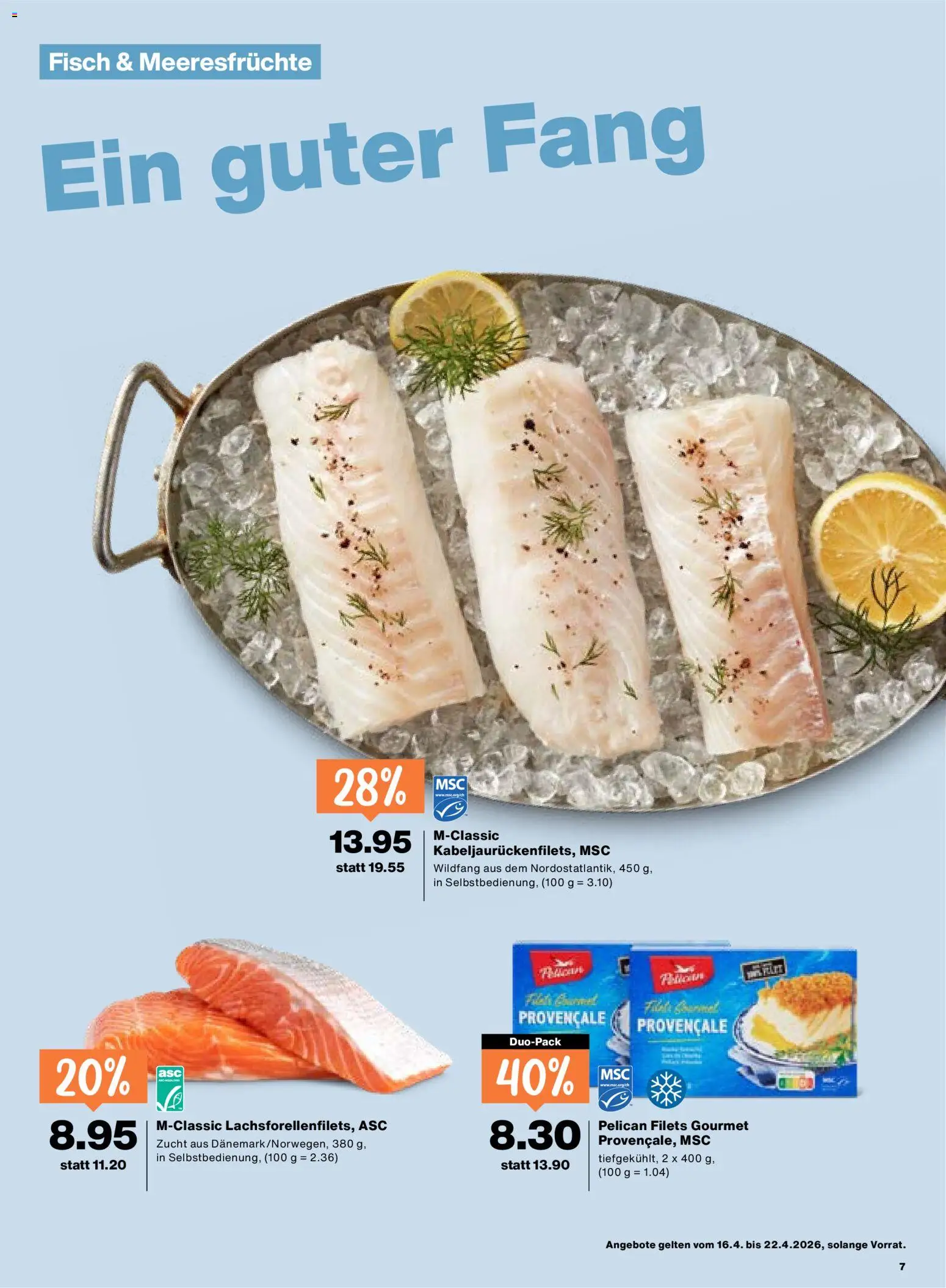 Migros aktionen – gültig ab 16.04.2026 | Seite: 7 | Produkte: Fisch, Meeresfrüchte