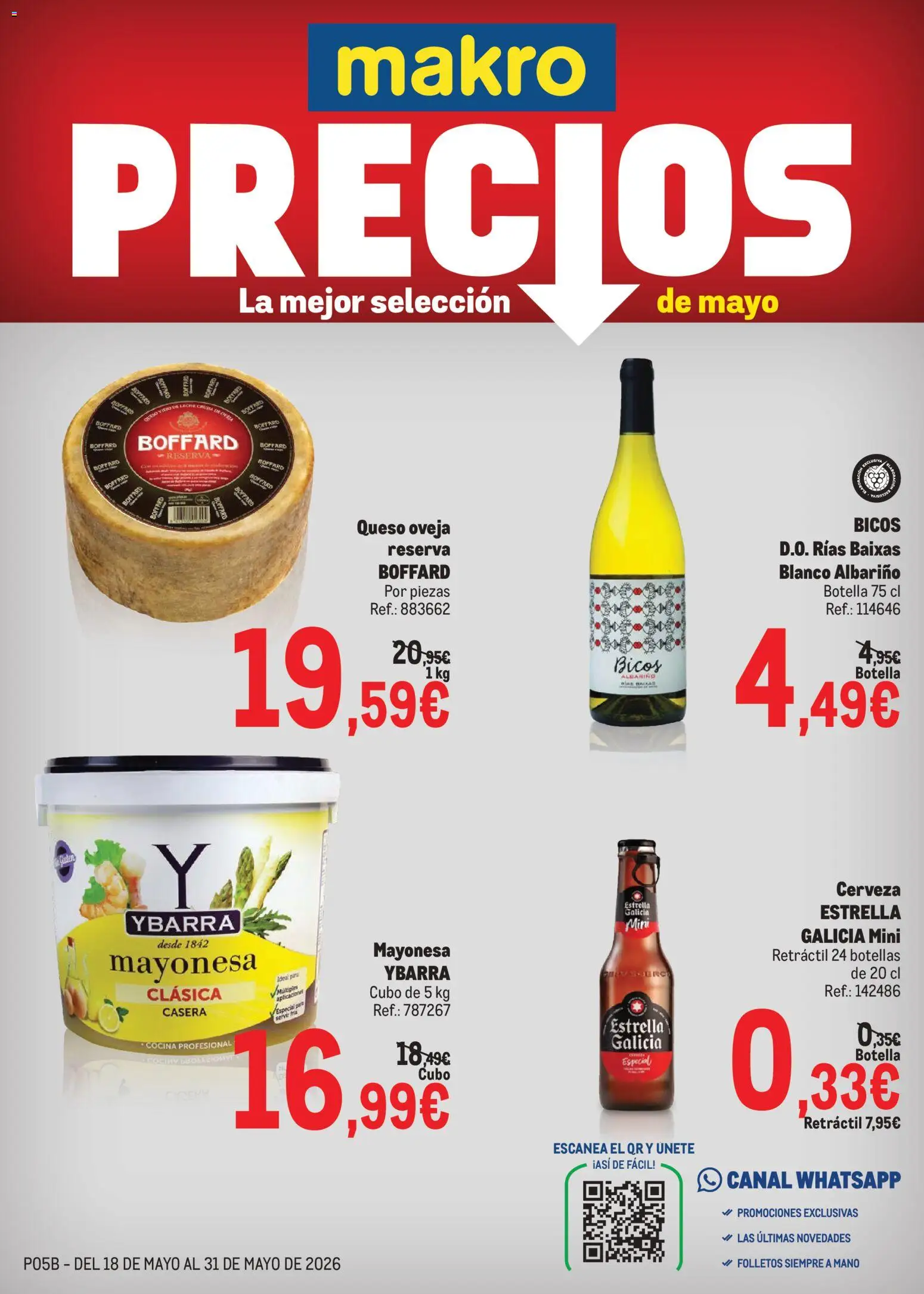 Makro Precios Centro │ válido desde el 18.05.2026 | Página: 1 | Productos: Queso, Cerveza, Οθόνη προβολής, Cocina