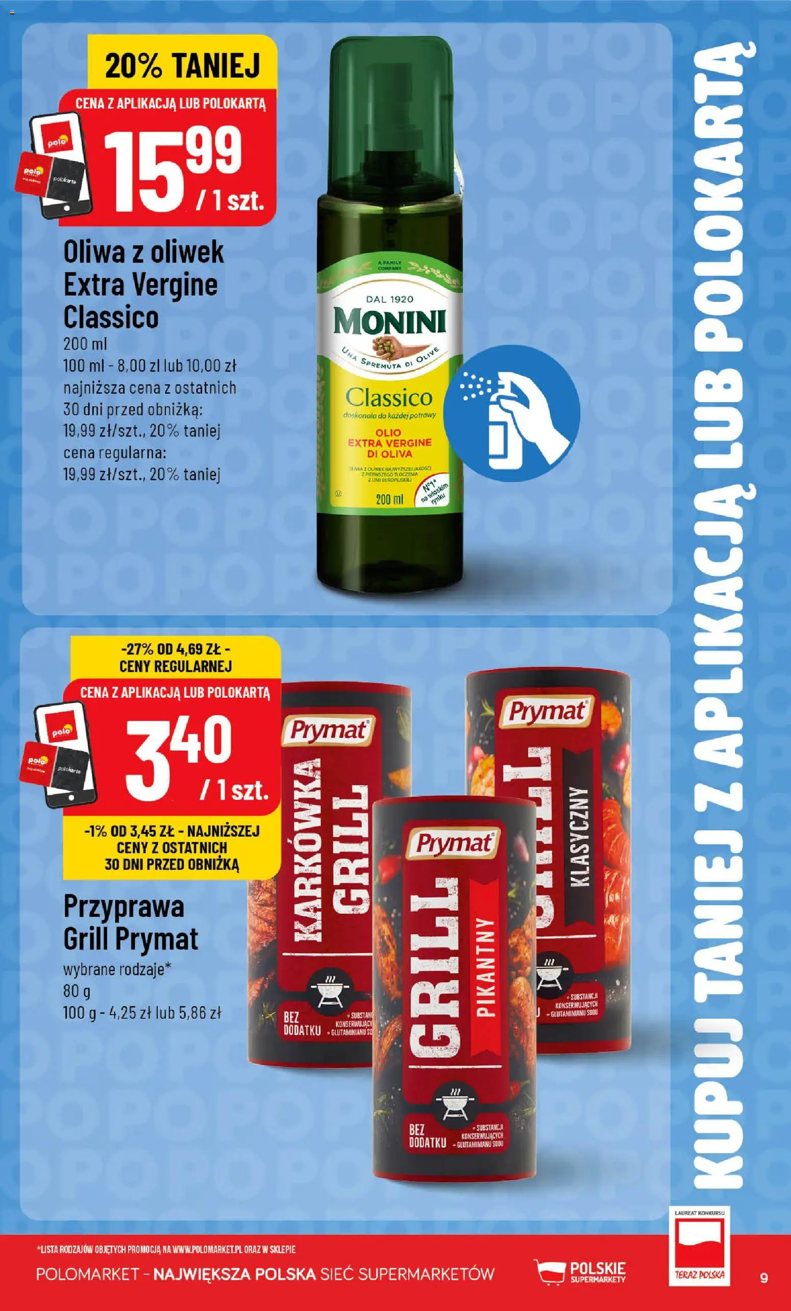 POLOmarket gazetka - Kupuj taniej od 22.07.2026 | Strona: 9 | Produkty: Karkówka, Oliwa z oliwek, Grill