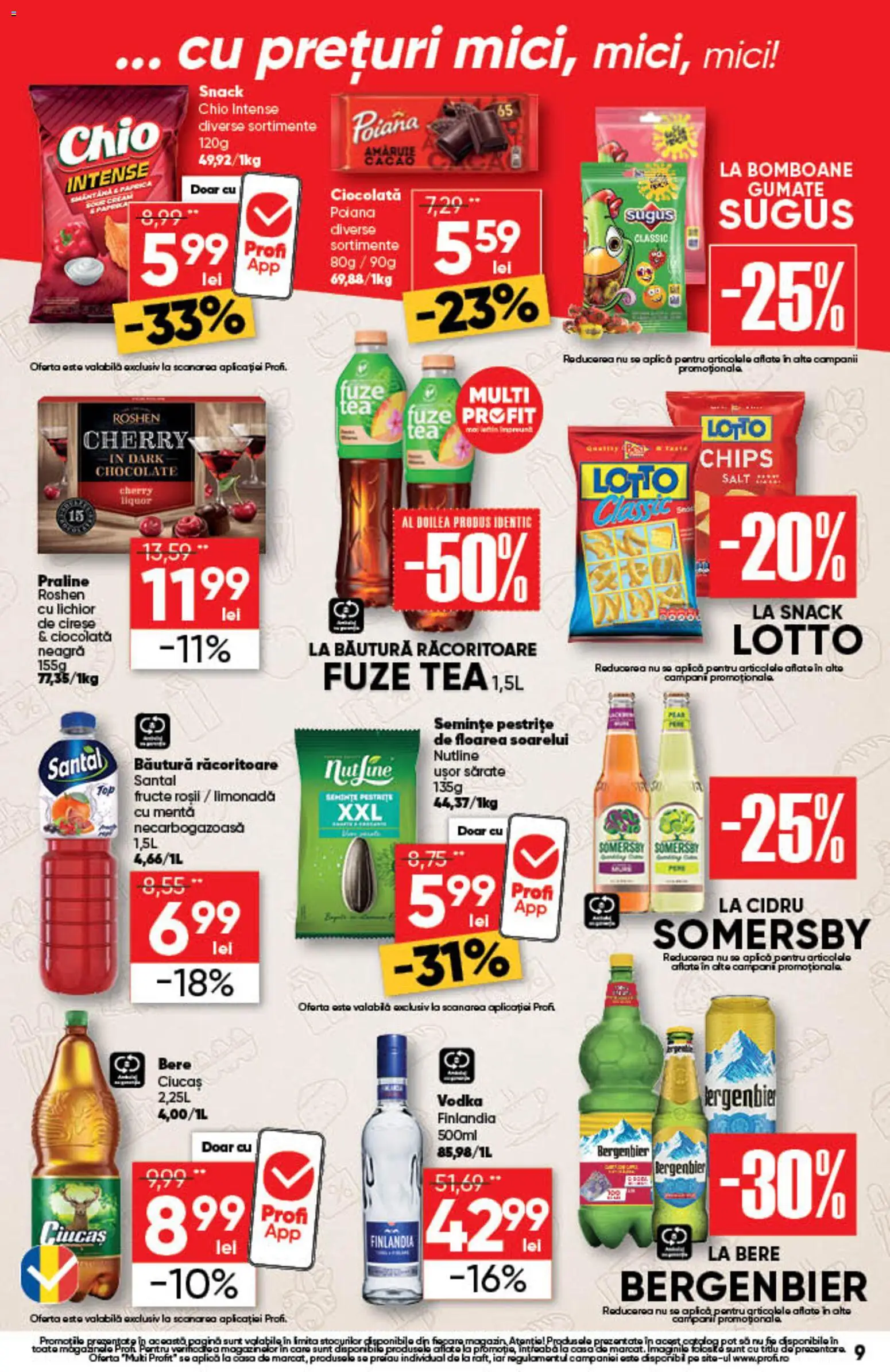 Noul catalog Profi – valabil de la 06.08.2026 | Pagină: 9 | Produse: Sıcak su torbası, Roșii, Bomboane, Cireșe