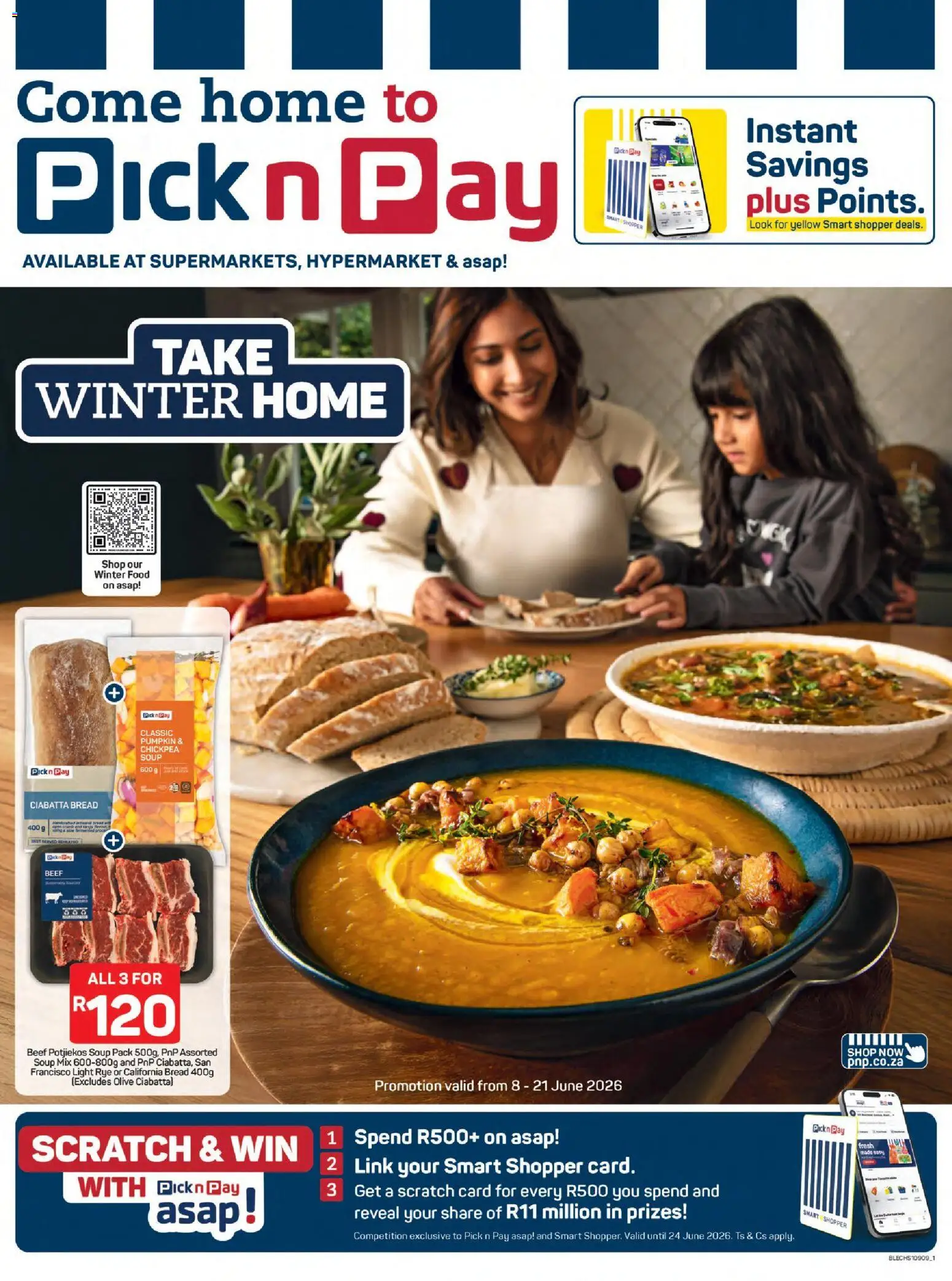 New Pick n Pay catalogue – valid from 08.06.2026 | Page: 1 | Products: Light, Bread, Beef, Soup