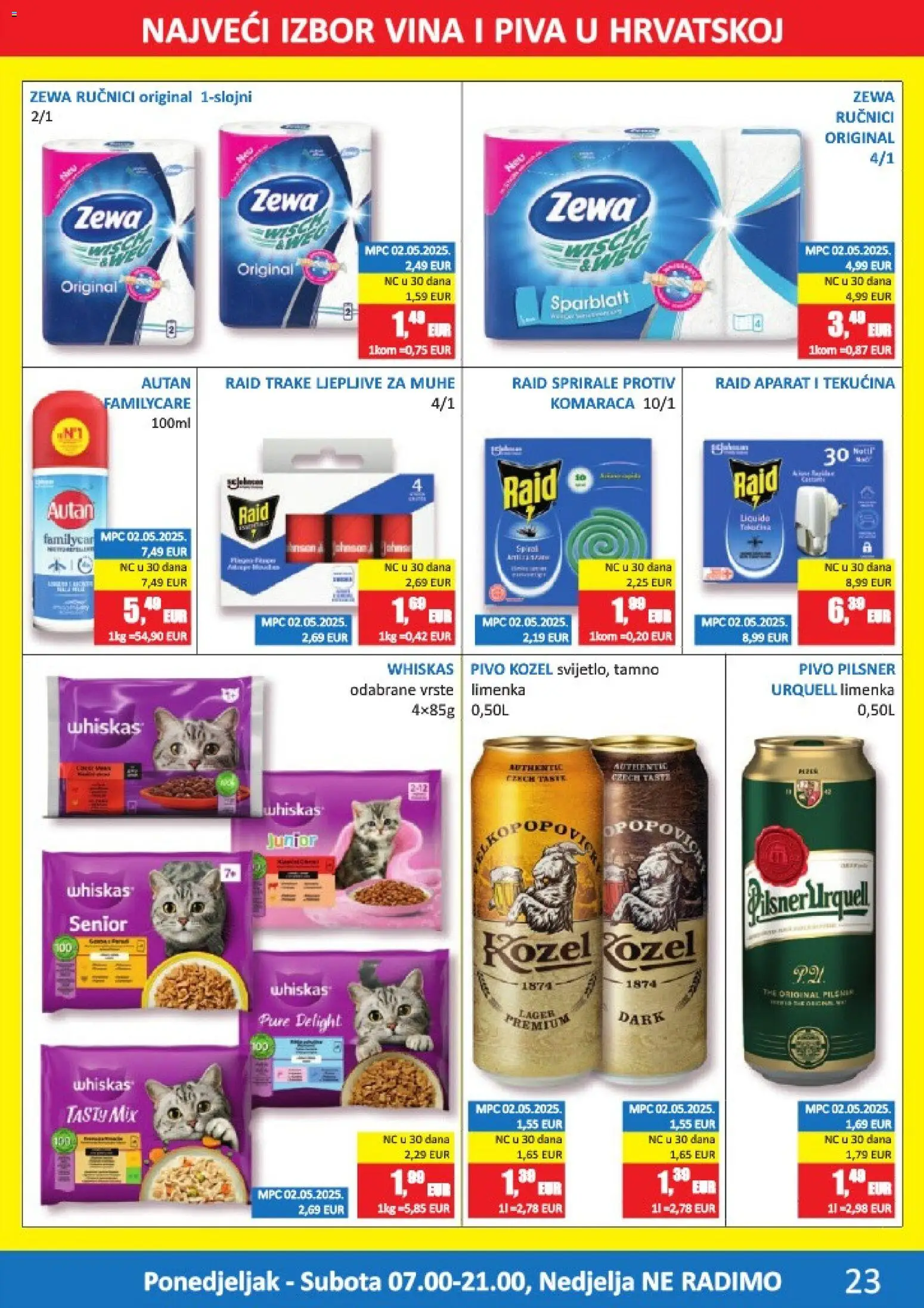 Vrutak katalog | vrijedi od 08.06.2026 | Stranica: 23 | Proizvodi: Whiskas, Kozel, Pivo, Zewa