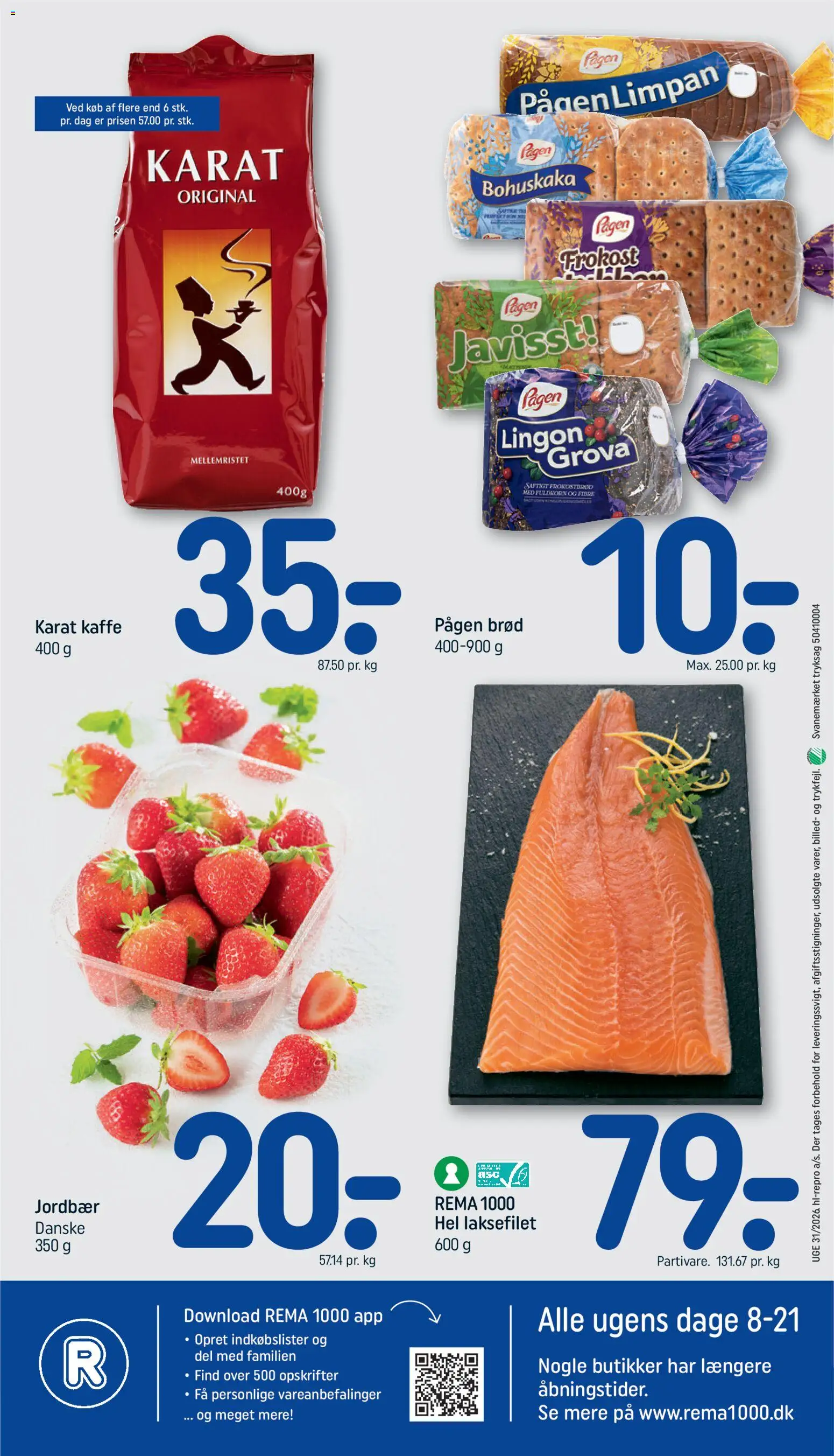 Rema 1000 tilbudsavis – gyldig fra 26/07/2026 | Side: 22 | Produkter: Brød, Kaffe, Jordbær