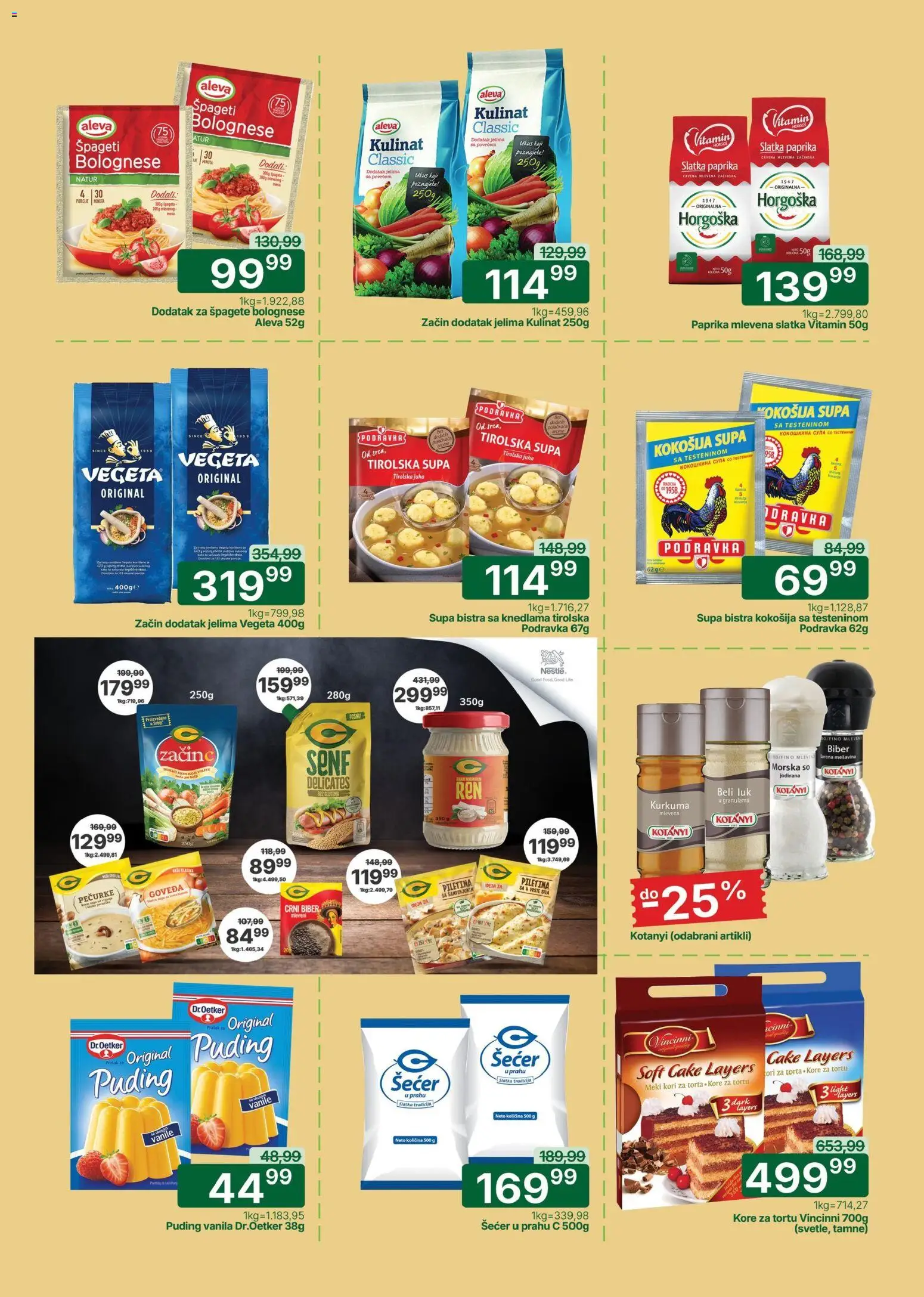 Univerexport katalog - važi od 11.05.2026 | Strana: 12 | Proizvode: Puding, Senf, Crni biber, Torta