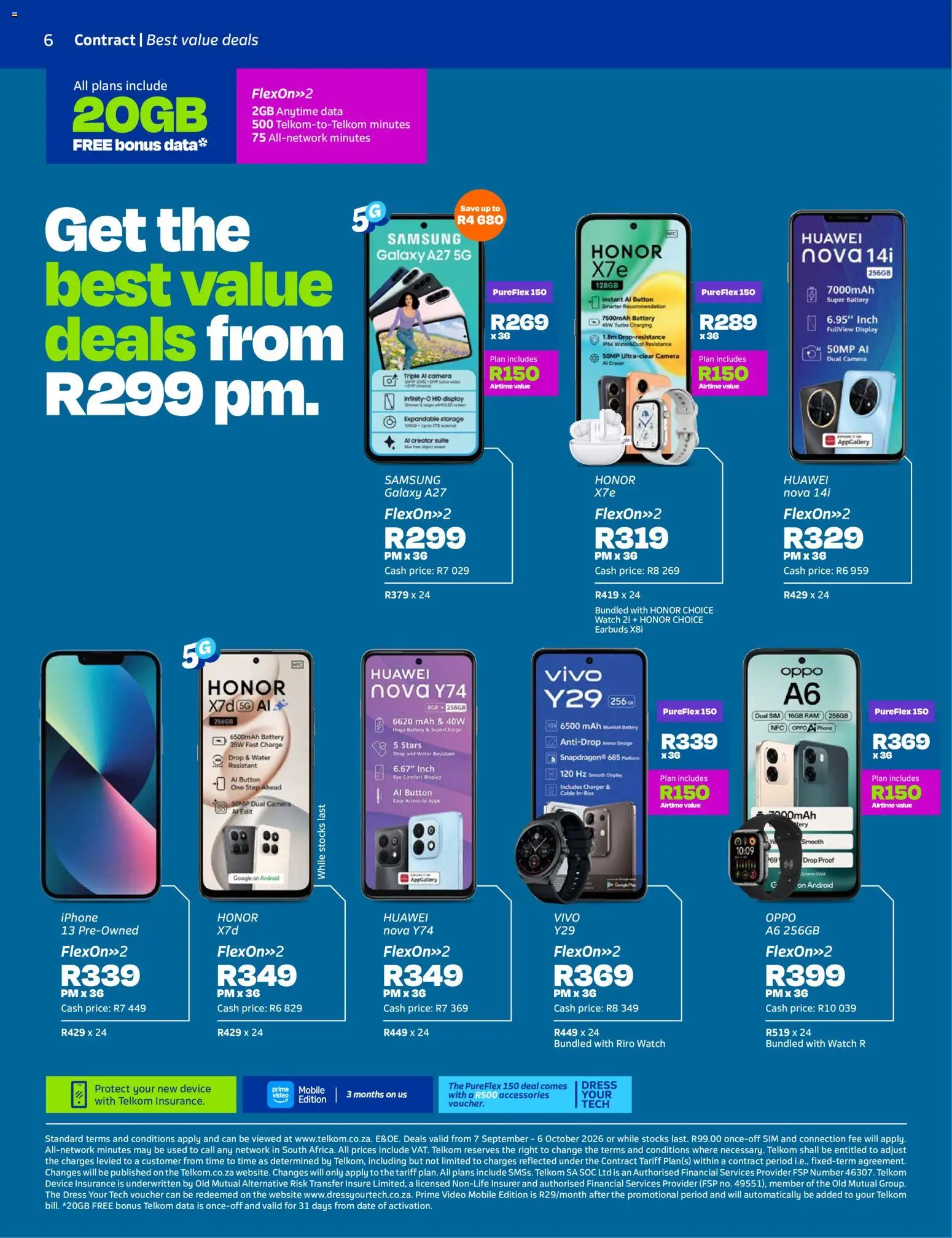 New Telkom catalogue – valid from 07/09/2026 | Page: 6 | Products: Dress, Phone, Watch, Camera