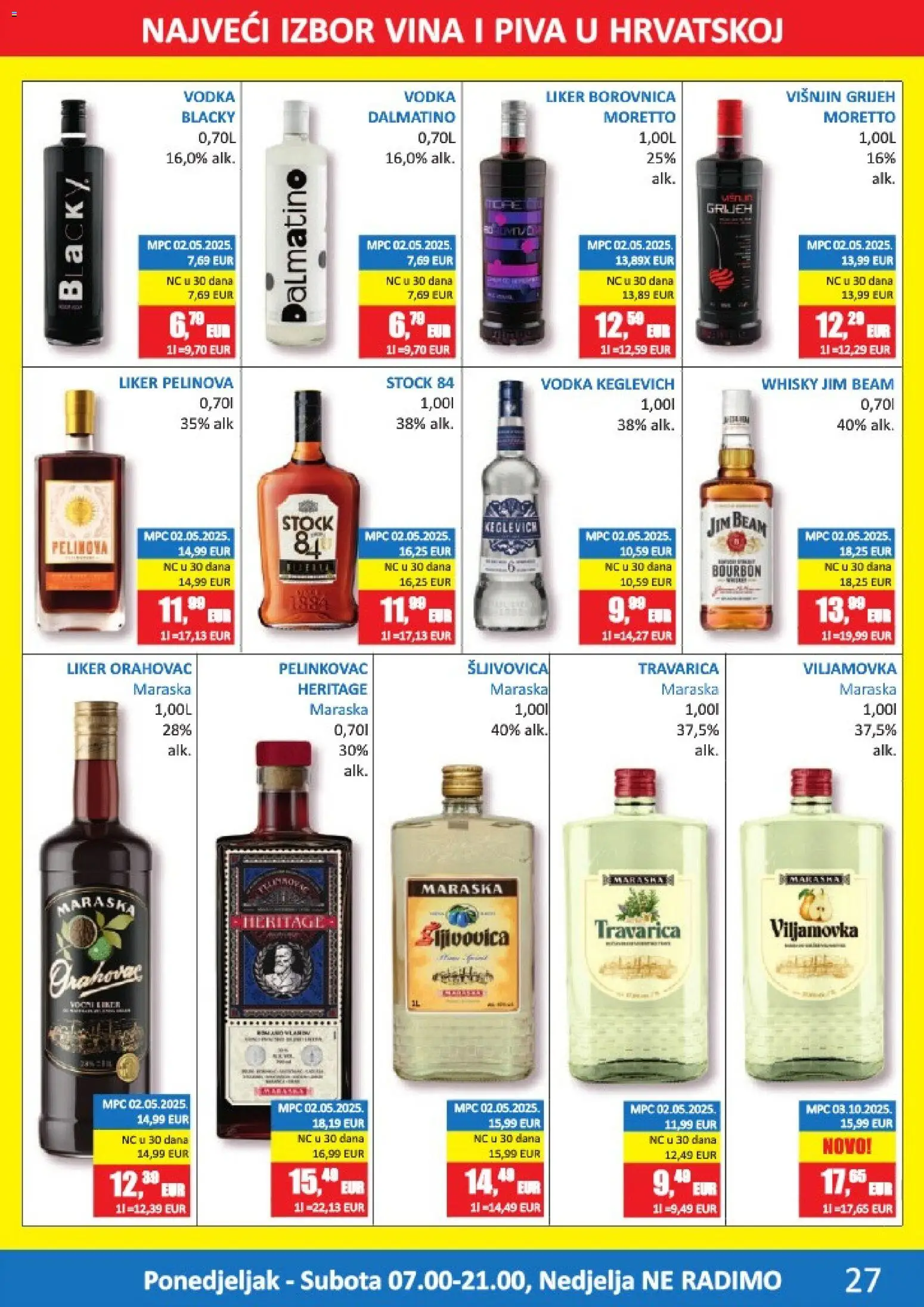Vrutak katalog | vrijedi od 11.05.2026 | Stranica: 27 | Proizvodi: Pelinkovac, Šljivovica, Liker, Borovnica