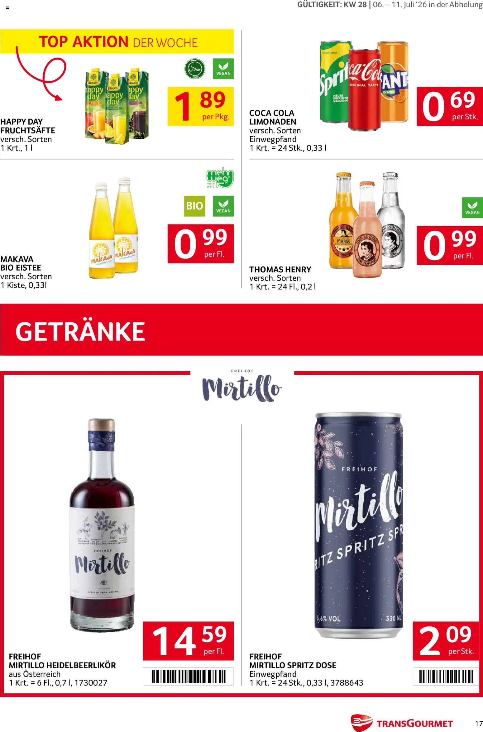 Transgourmet Flugblatt gültig ab 06.07.2026 | Seite: 17 | Produkte: Mango