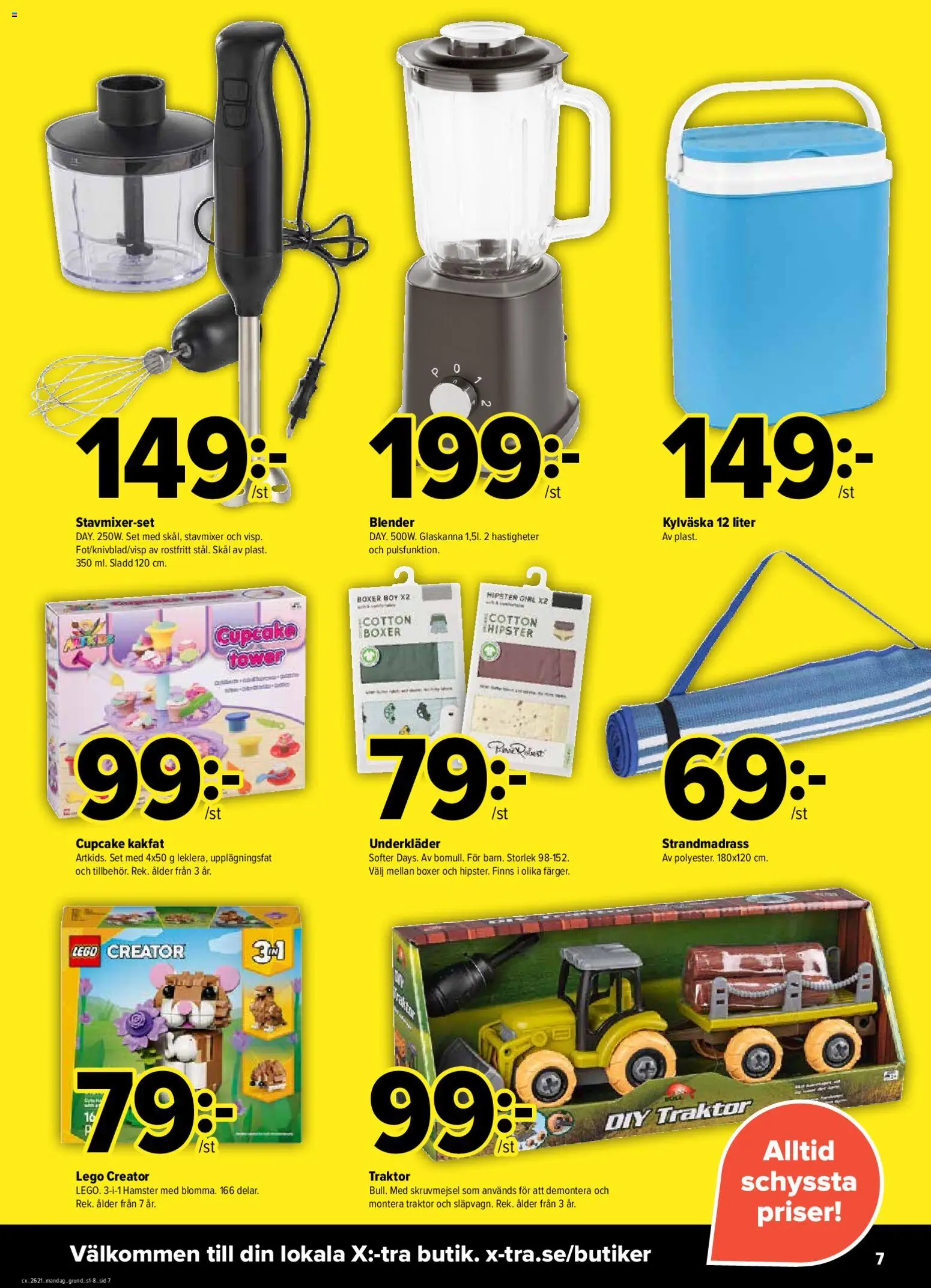 Coop X:-TRA reklamblad aktuell från 18.05.2026 | Sida: 7 | Produkter: Sladd, Underkläder, Set, Blender