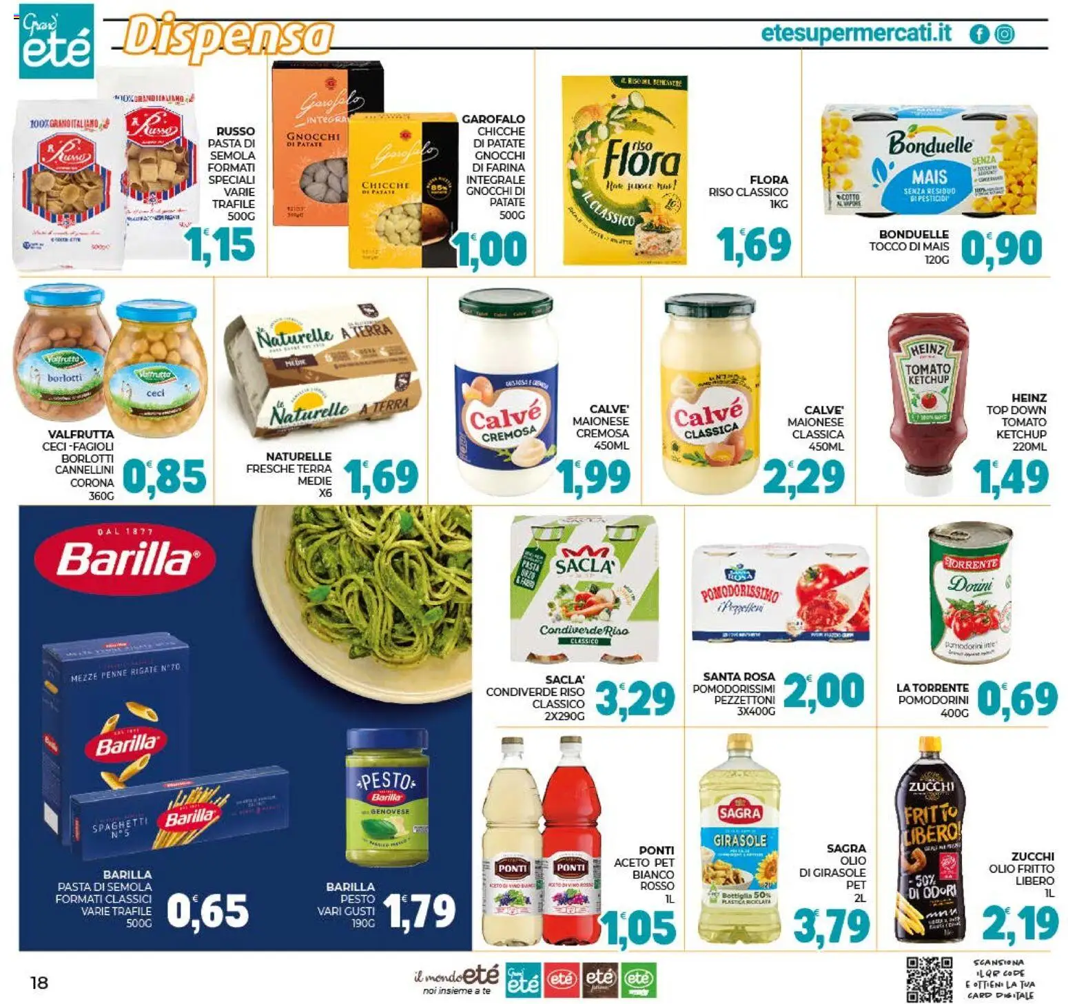 Volantino Eté del 19/08/2026 | Pagina: 18 | Prodotti: Cannellini, Olio, Mais, Gnocchi