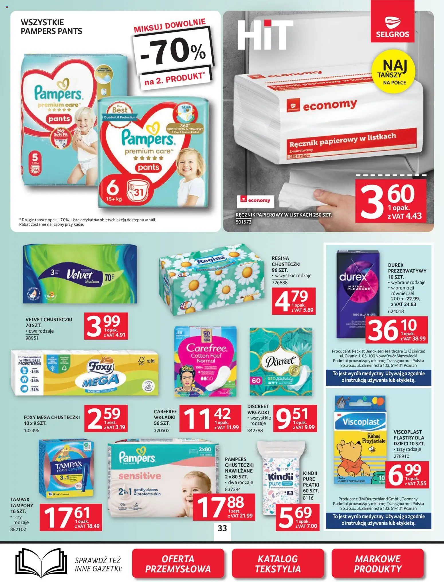 Selgros cash&carry gazetka od 22.10.2026 | Strona: 28 | Produkty: Prezerwatywy, Chusteczki, Tampony, Durex