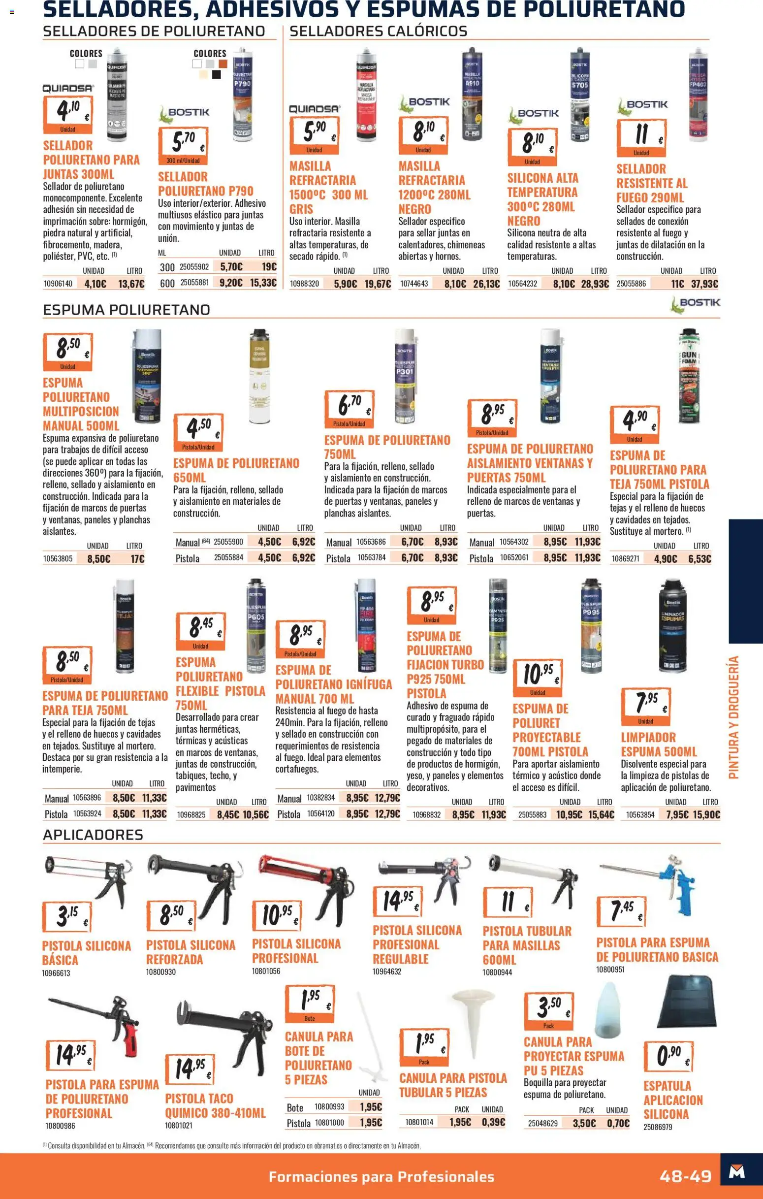 Obramat - Reformas Otono Imprenta Almacenes 04 Leganés 2026 │ válido desde el 09/10/2026 | Página: 49 | Productos: Espuma, Puertas