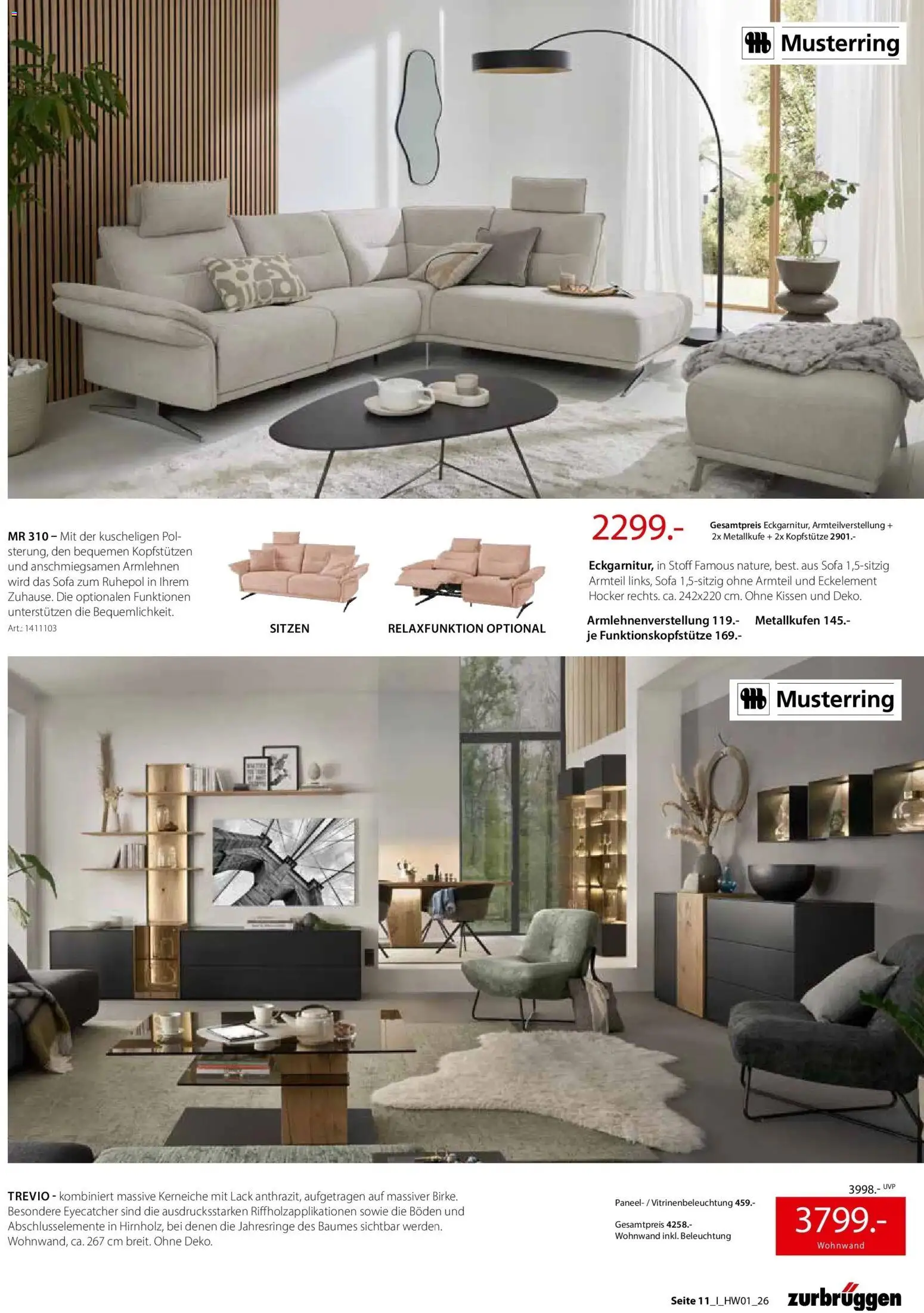 Zurbrüggen Ihr Einrichtungshaus der Extraklasse – gültig ab 27.03.2026 | Seite: 11 | Produkte: Hocker, Wohnwand, Kissen, Sofa