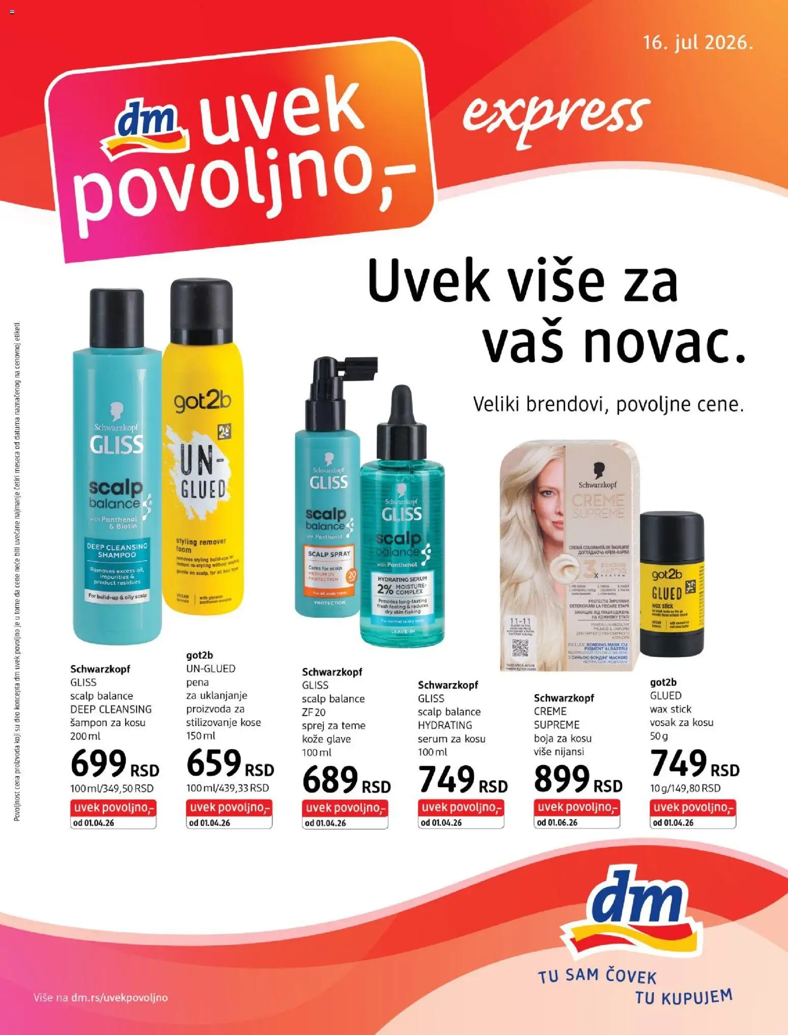 DM Drogerie katalog - važi od 16.07.2026 | Strana: 1 | Proizvode: Ariel, Lenor, Kapsule, Četkica za zube