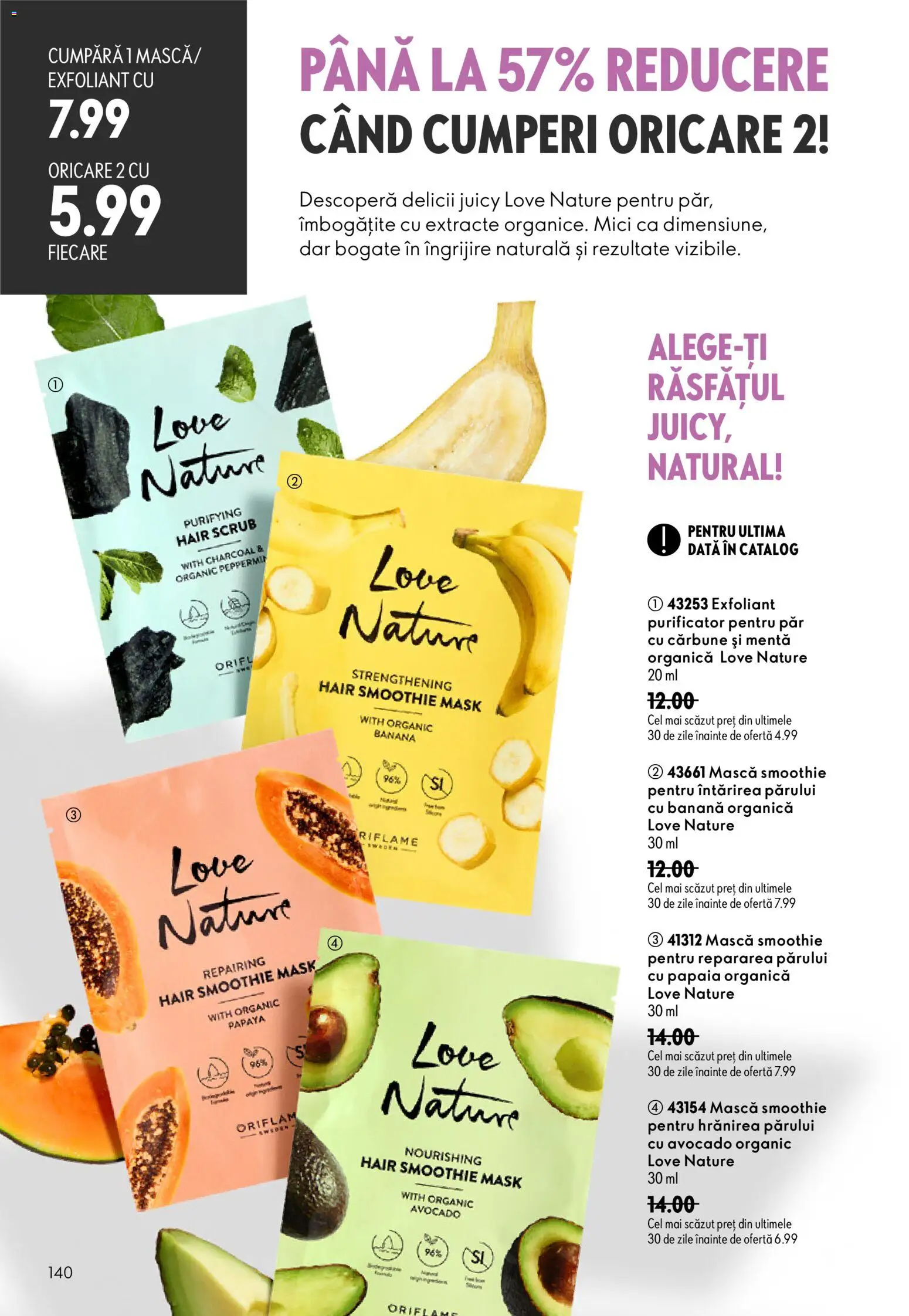 Noul catalog Oriflame – valabil de la 19.08.2026 | Pagină: 140 | Produse: Menta, Avocado, Papaya, Smoothie