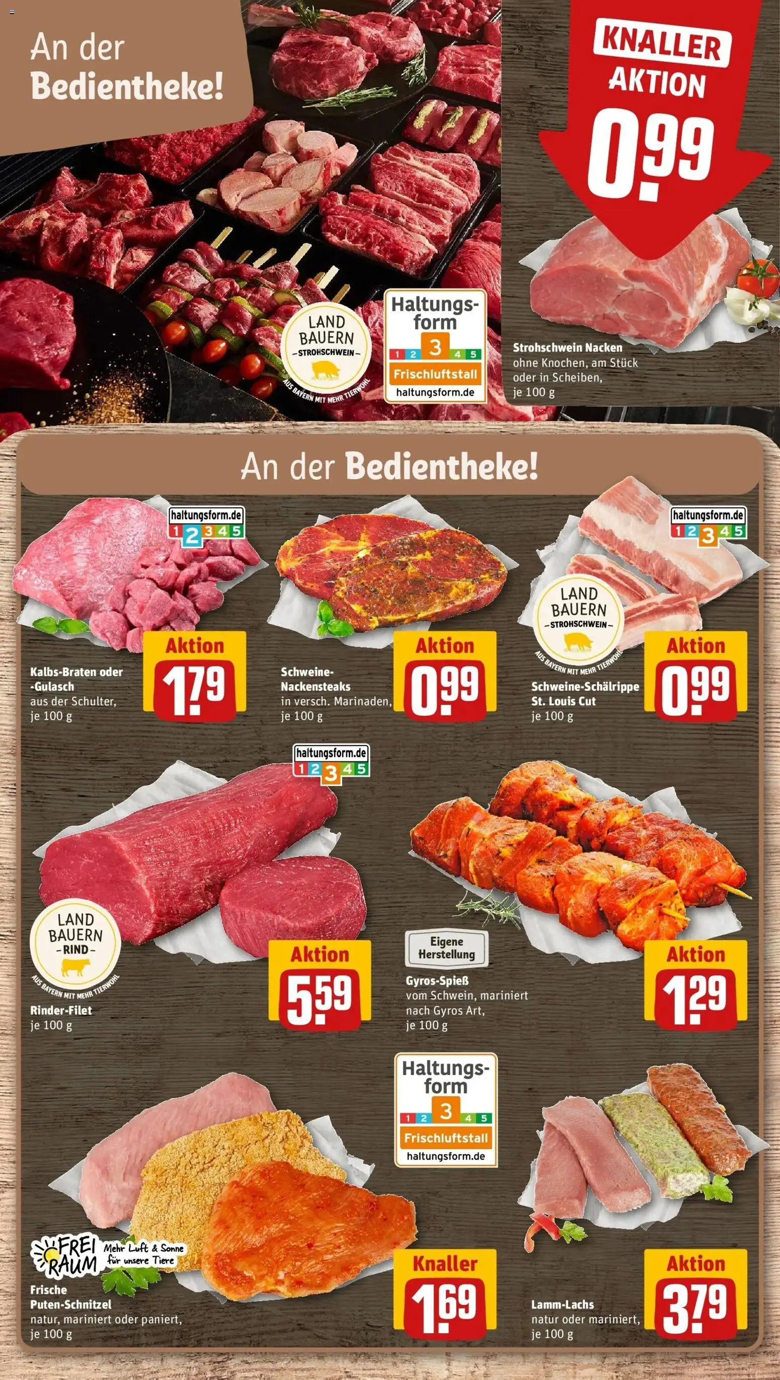 Rewe Prospekt Brunnthal – gültig ab 06.07.2026 | Seite: 6 | Produkte: Nackensteaks, Rinderfilet, Gulasch, Putenschnitzel