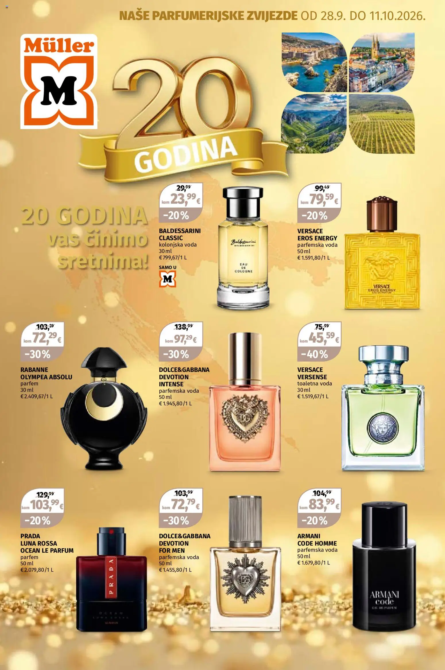 Müller katalog | vrijedi od 28.09.2026 | Stranica: 1 | Proizvodi: Parfem, Kolonjska voda, Voda