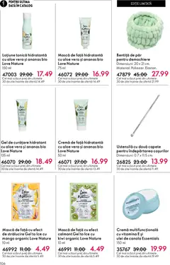 Ofertele Oriflame valabile de la 27.05.2026 | Pagină: 106 | Produse: Loțiune tonică, Gel de curățare, Aloe vera, Ananas