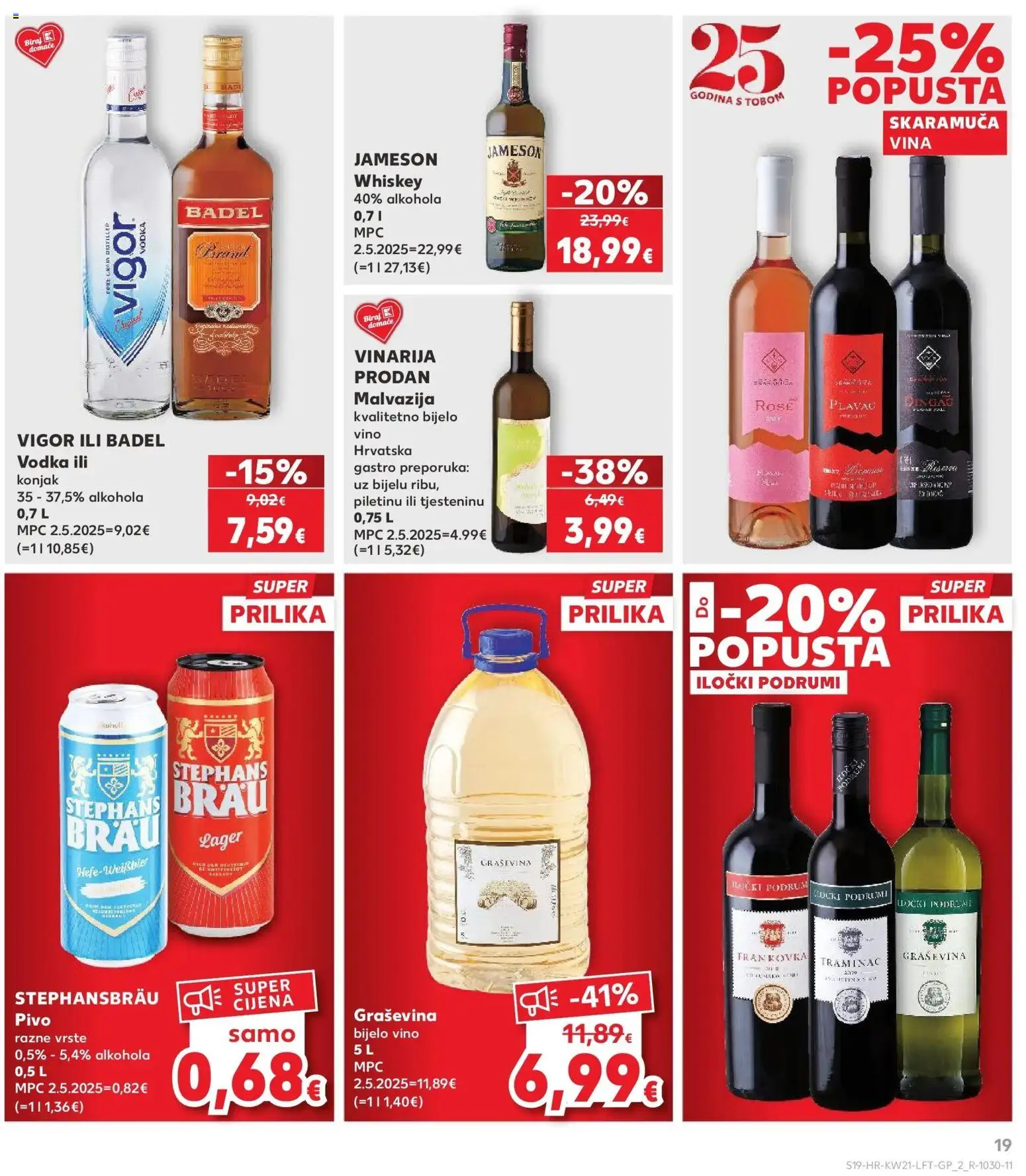 Kaufland katalog | vrijedi od 20.05.2026 | Stranica: 19 | Proizvodi: Konjak, Jameson, Vino, Vodka
