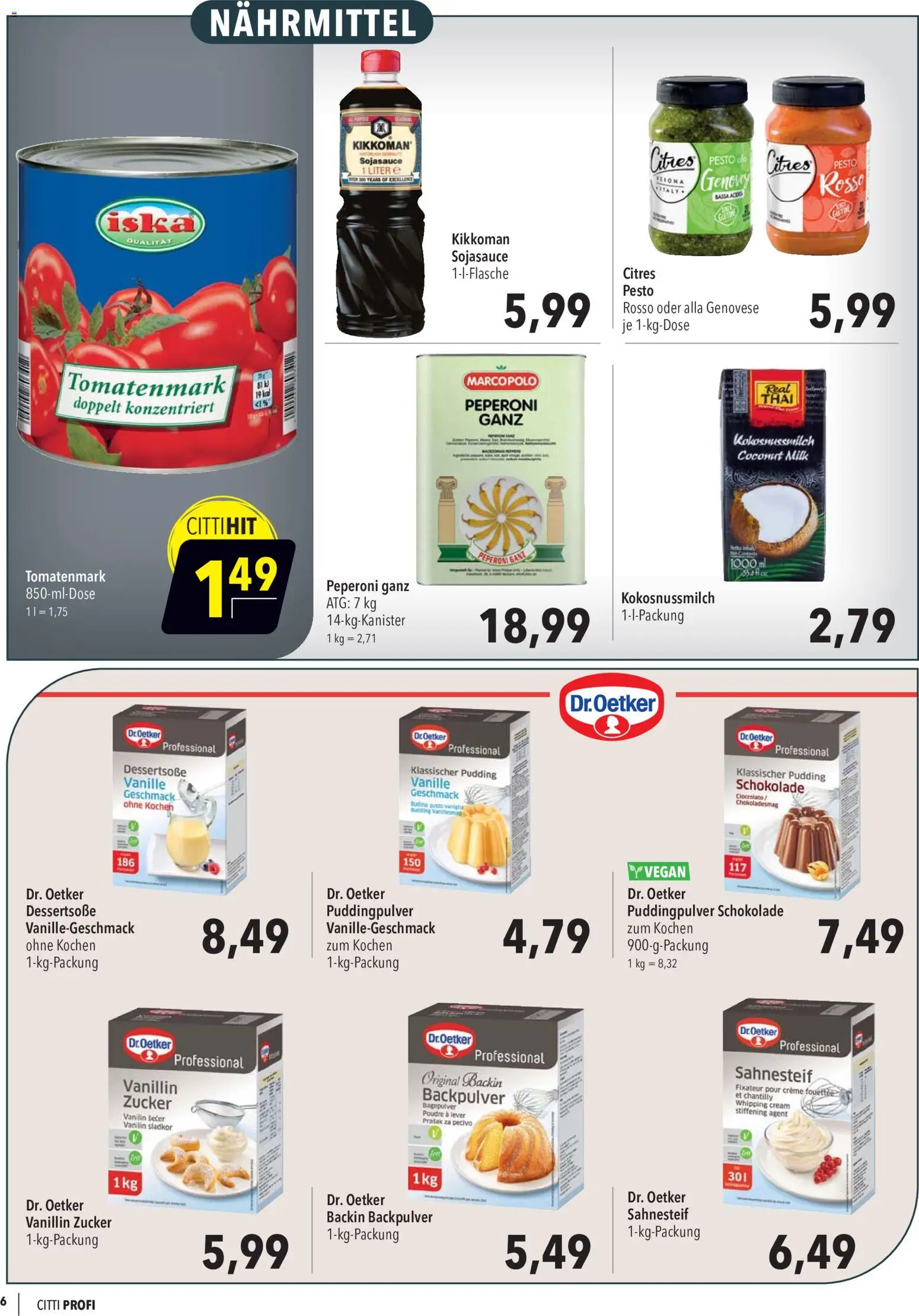 CITTI Markt Aktuelle Angebote für Profis – gültig ab 12.08.2026 | Seite: 6 | Produkte: Schokolade, Vanille, Zucker, Pasta