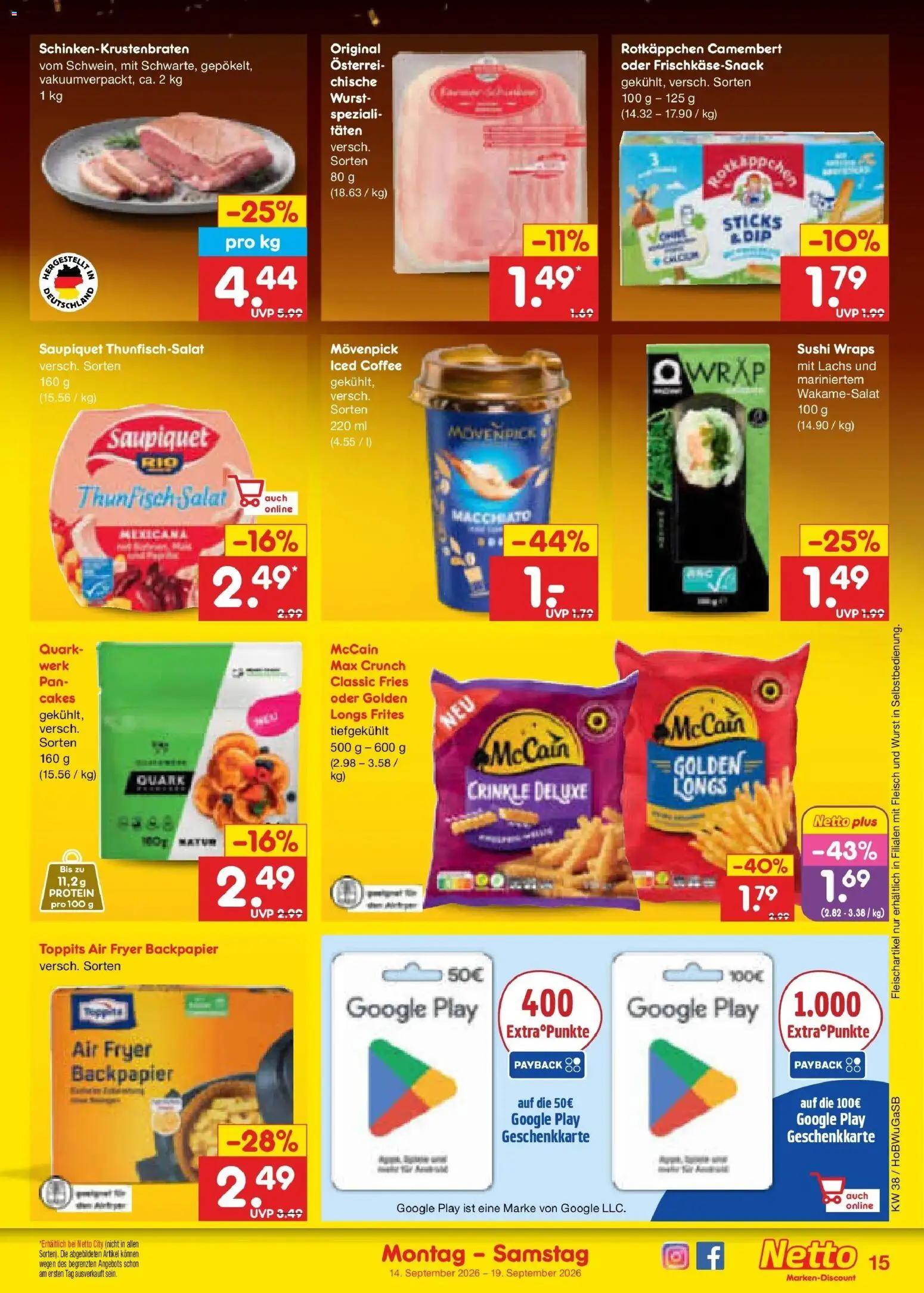 Netto Marken-Discount Prospekt Bielefeld – gültig ab 14.09.2026 | Seite: 21 | Produkte: Quark, Thunfisch, Rotkäppchen, Salat