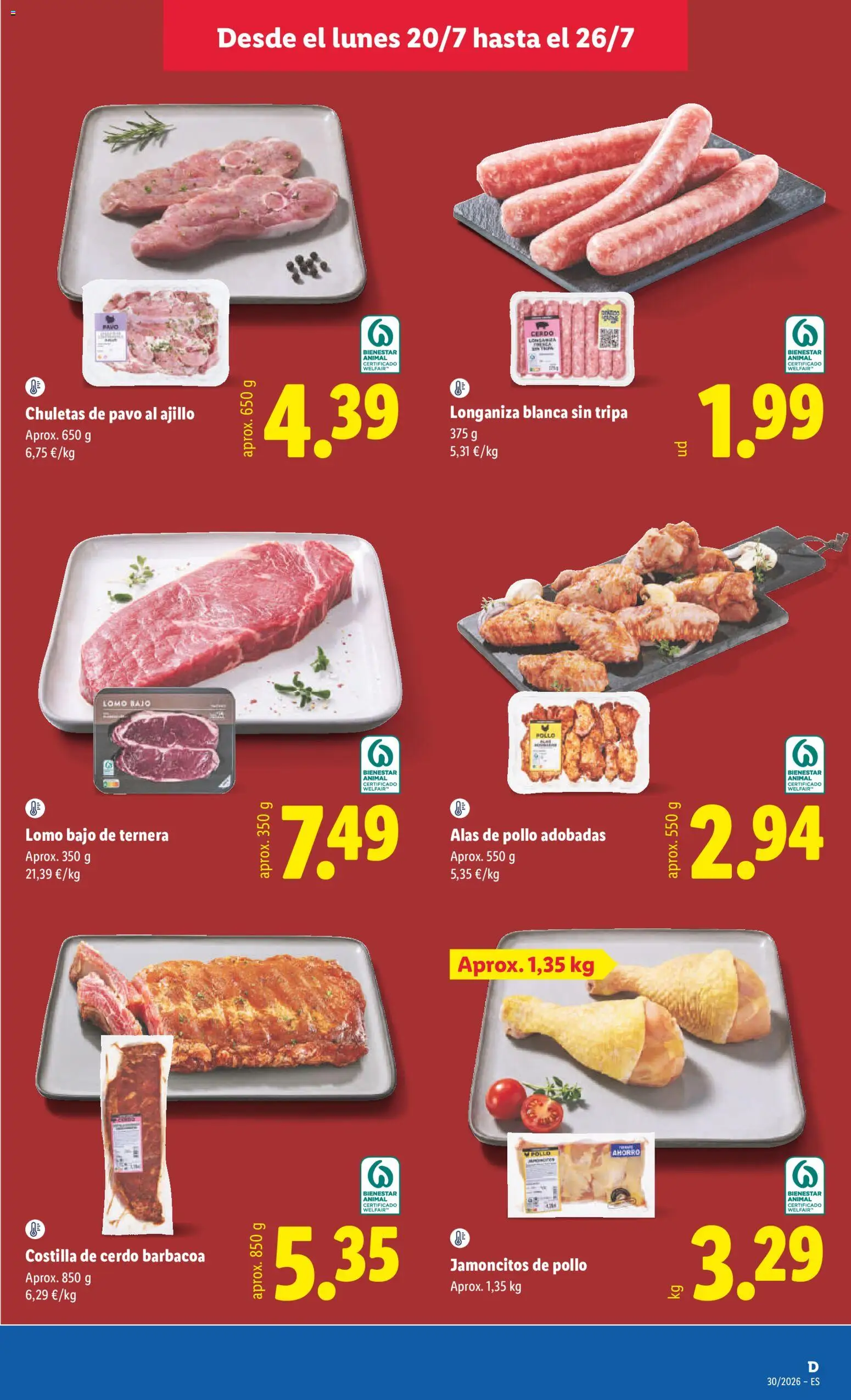 Lidl folleto │ válido desde el 20/07/2026 | Página: 19 | Productos: Longaniza, Costilla de cerdo, Barbacoa, Pavo