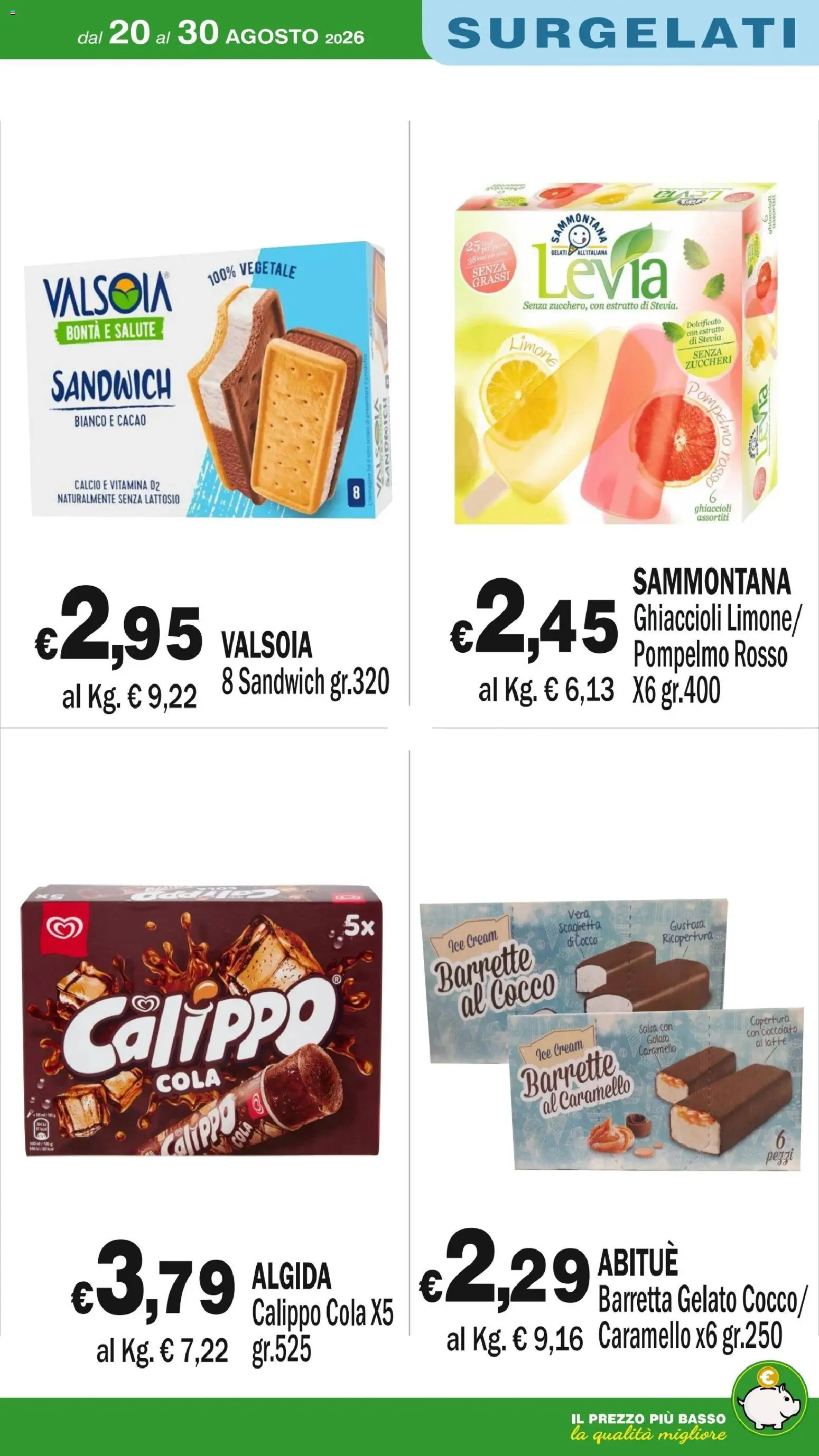 Volantino Primo Prezzo del 20/08/2026 | Pagina: 37 | Prodotti: Ghiaccioli, Latte, Cocco, Basso