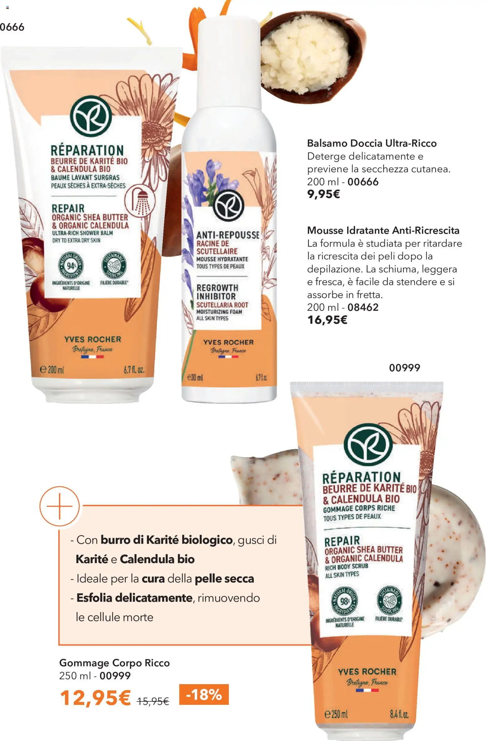 Volantino Yves Rocher del 04.06.2026 | Pagina: 64 | Prodotti: Balsamo, Scrub, Burro, Doccia