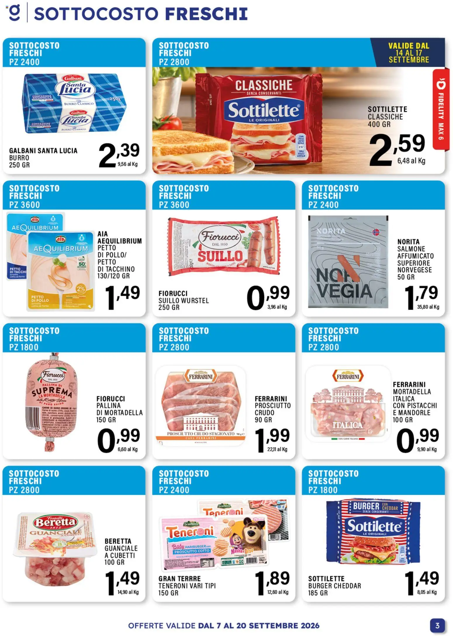 Volantino GECOP del 07/09/2026 | Pagina: 3 | Prodotti: Petto di Pollo, Pollo, Suino, Tacchino