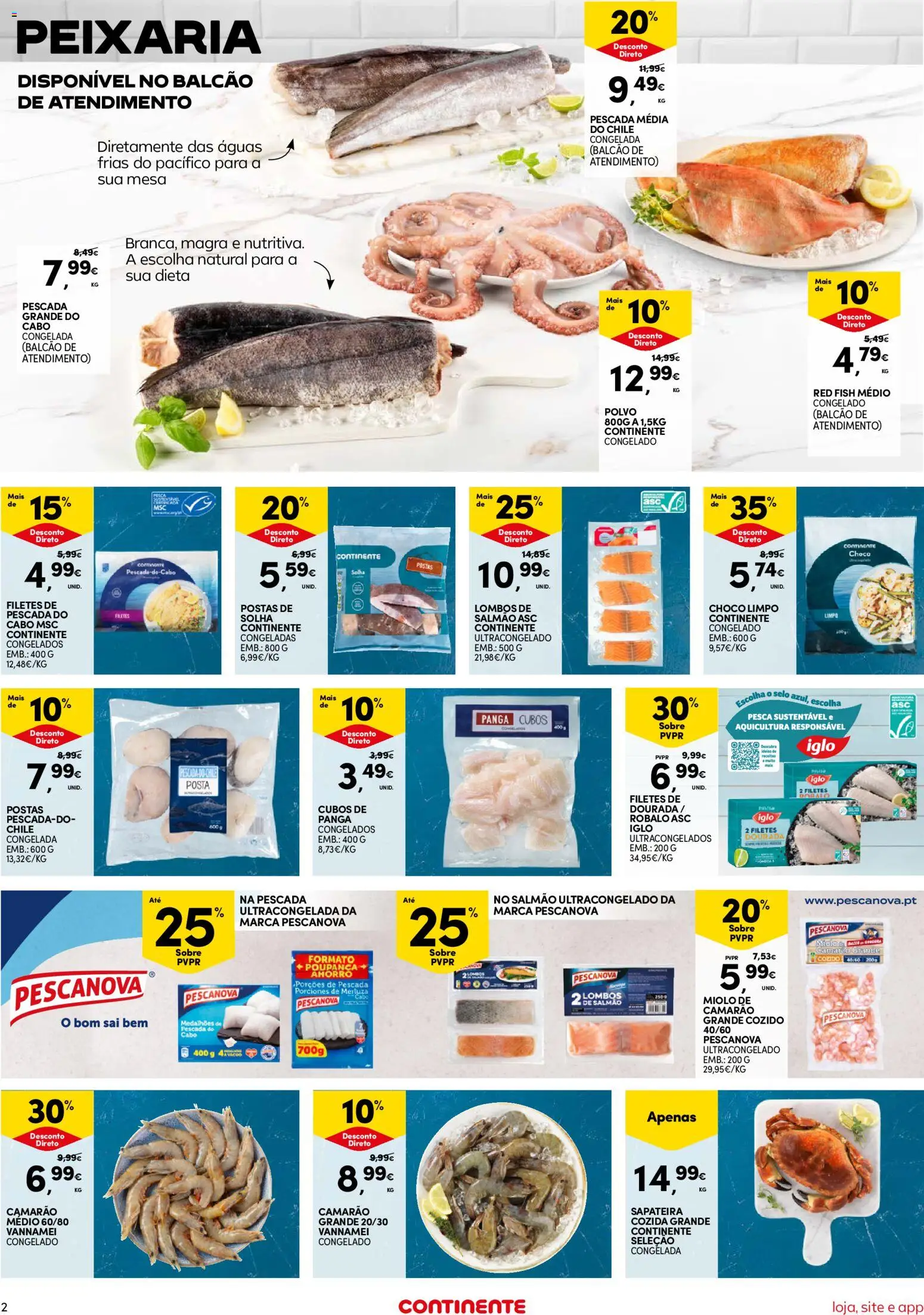 Continente Semanal Continente Bom Dia │ válido de 19.05.2026 | Página: 2 | Produtos: Cabo, Polvo, Camarão, Pescada do cabo