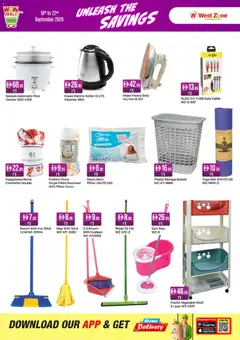 Preview of Westzone Supermarket catalogue valid from 18 Sep, 2026 | Page: 15 | Products: Data, Pillow, Kettle, Iron