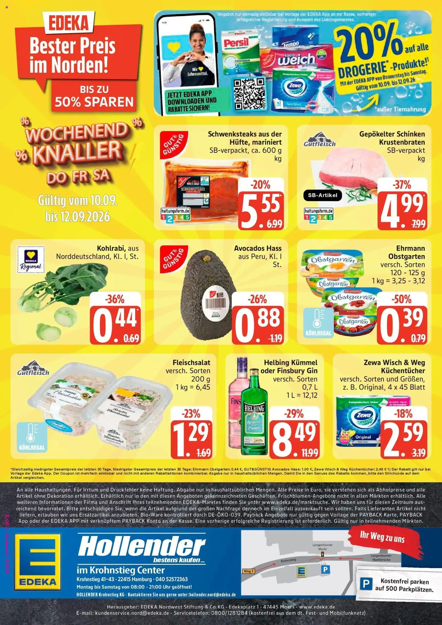 Edeka Prospekt Hamburg (ab 07.09.2026) » Angebote Online | Seite: 25 | Produkte: Zewa, Krustenbraten, Schinken, Gin