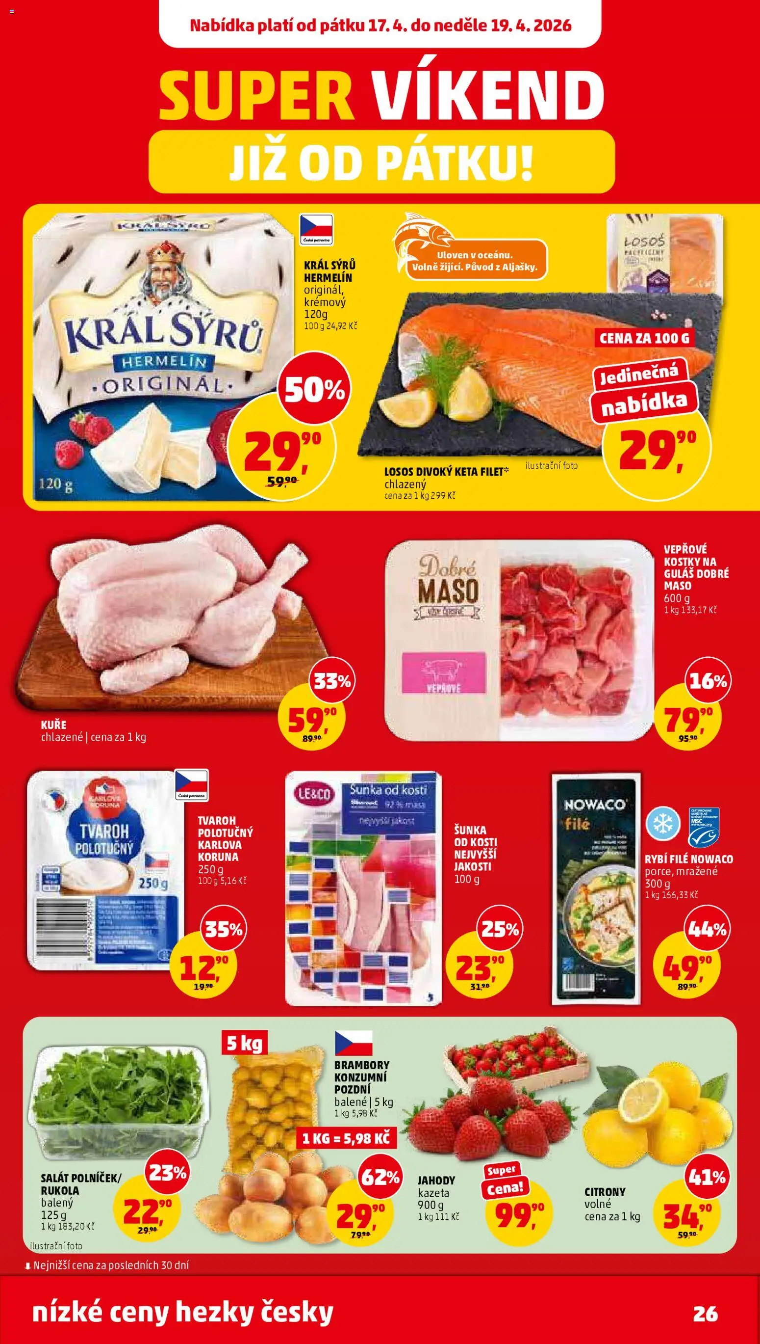 Penny Market leták od 15.04.2026 | Strana: 26 | Produkty: Šunka od kosti, Salát, Losos, Potraviny