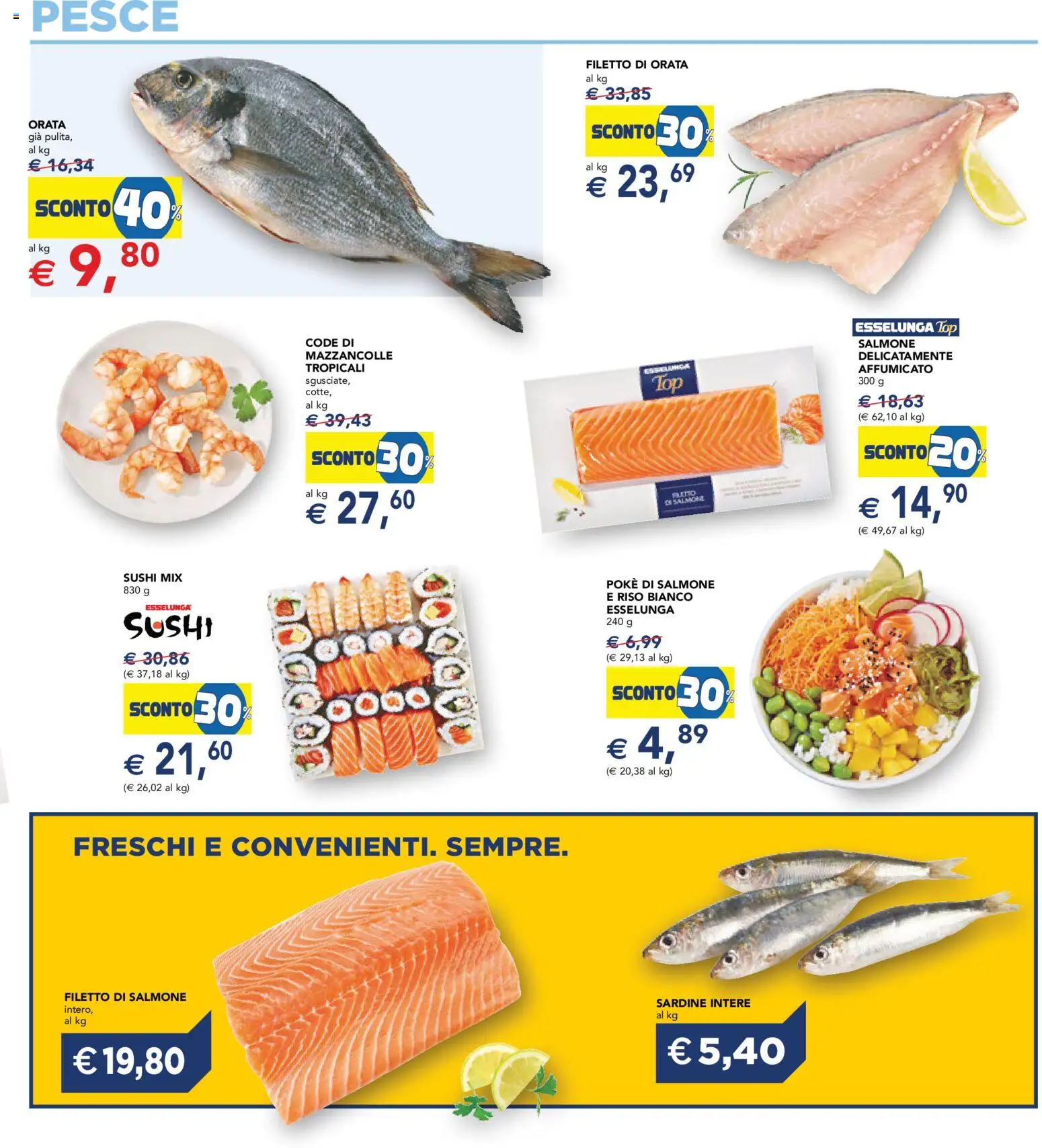 Volantino Esselunga S del 08.06.2026 | Pagina: 3 | Prodotti: Salmone, Pesce, Mazzancolle, Orata