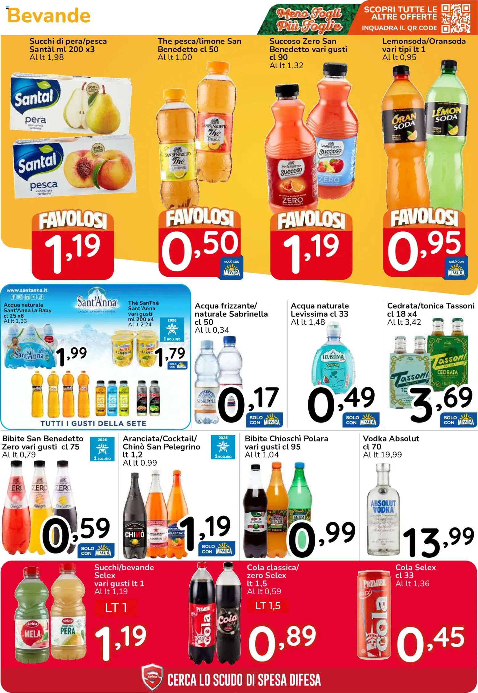 Volantino Famila del 30/09/2026 | Pagina: 32 | Prodotti: Vodka Absolut, Limone, Pesca, Bibite