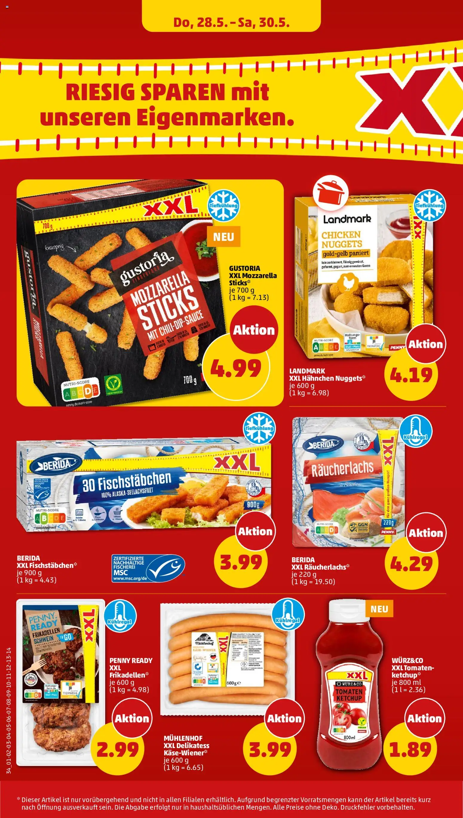 Penny Prospekt – gültig ab 26.05.2026 | Seite: 36 | Produkte: Hahnchen, Mozzarella, Räucherlachs, Fischstabchen