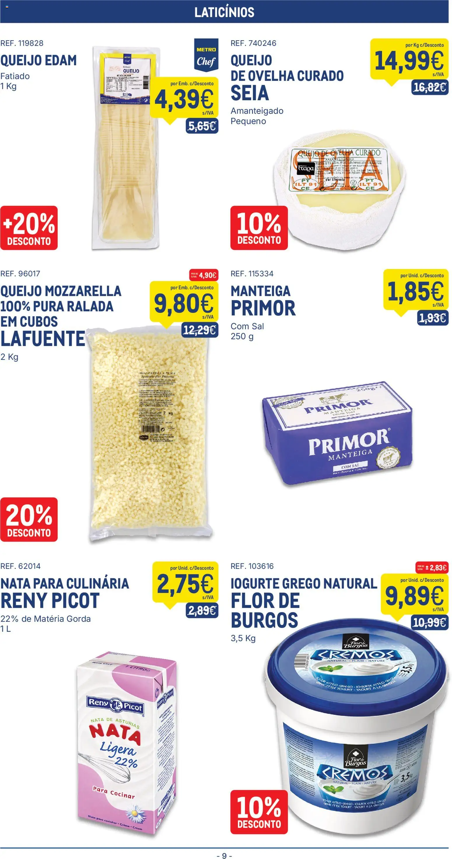 Makro folheto │ válido de 29/09/2026 | Página: 9 | Produtos: Laticínios, Manteiga, Iogurte, Nata