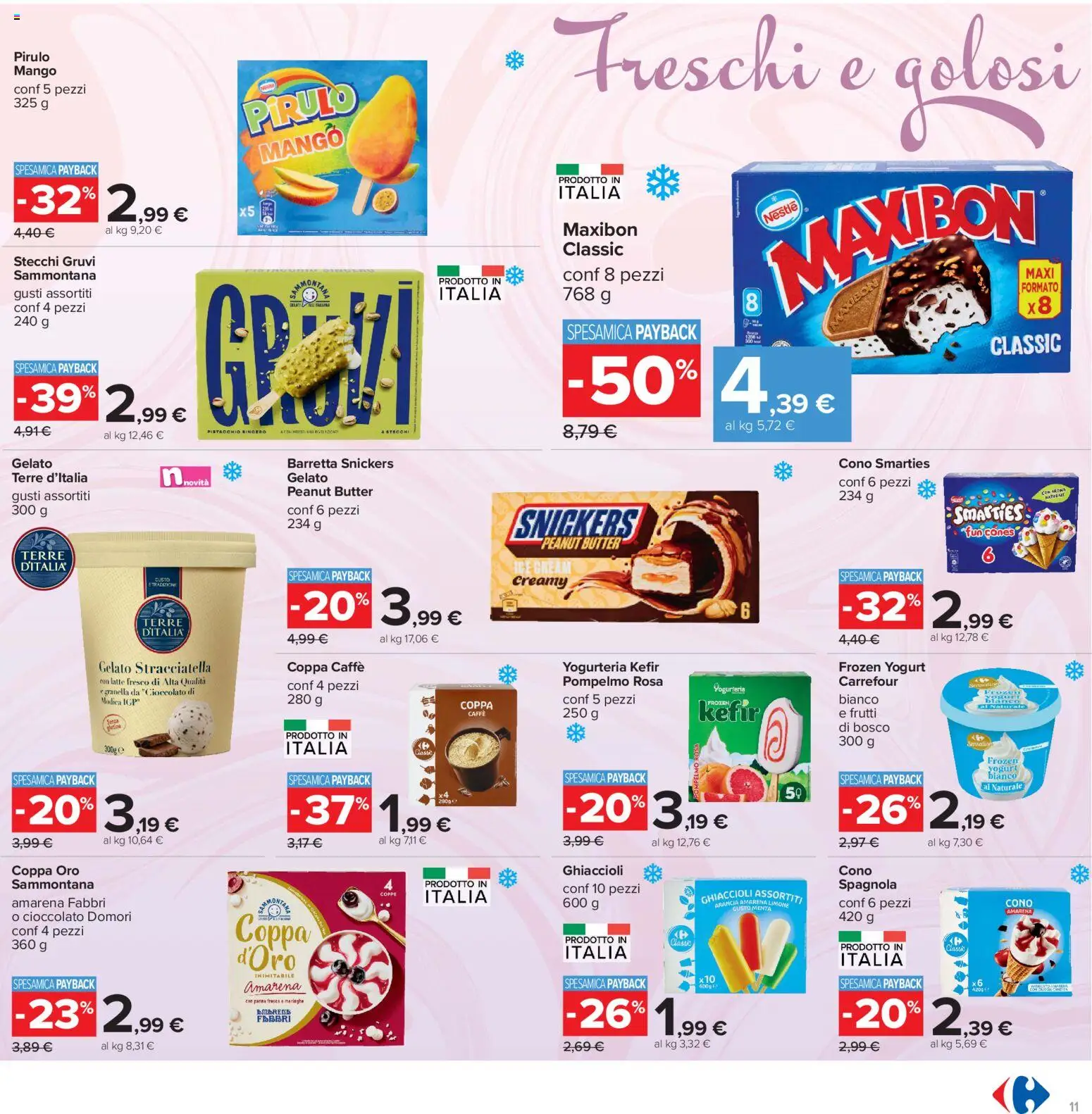 Volantino Carrefour del 24/07/2026 | Pagina: 11 | Prodotti: Pompelmo, Latte, Mango, Barretta
