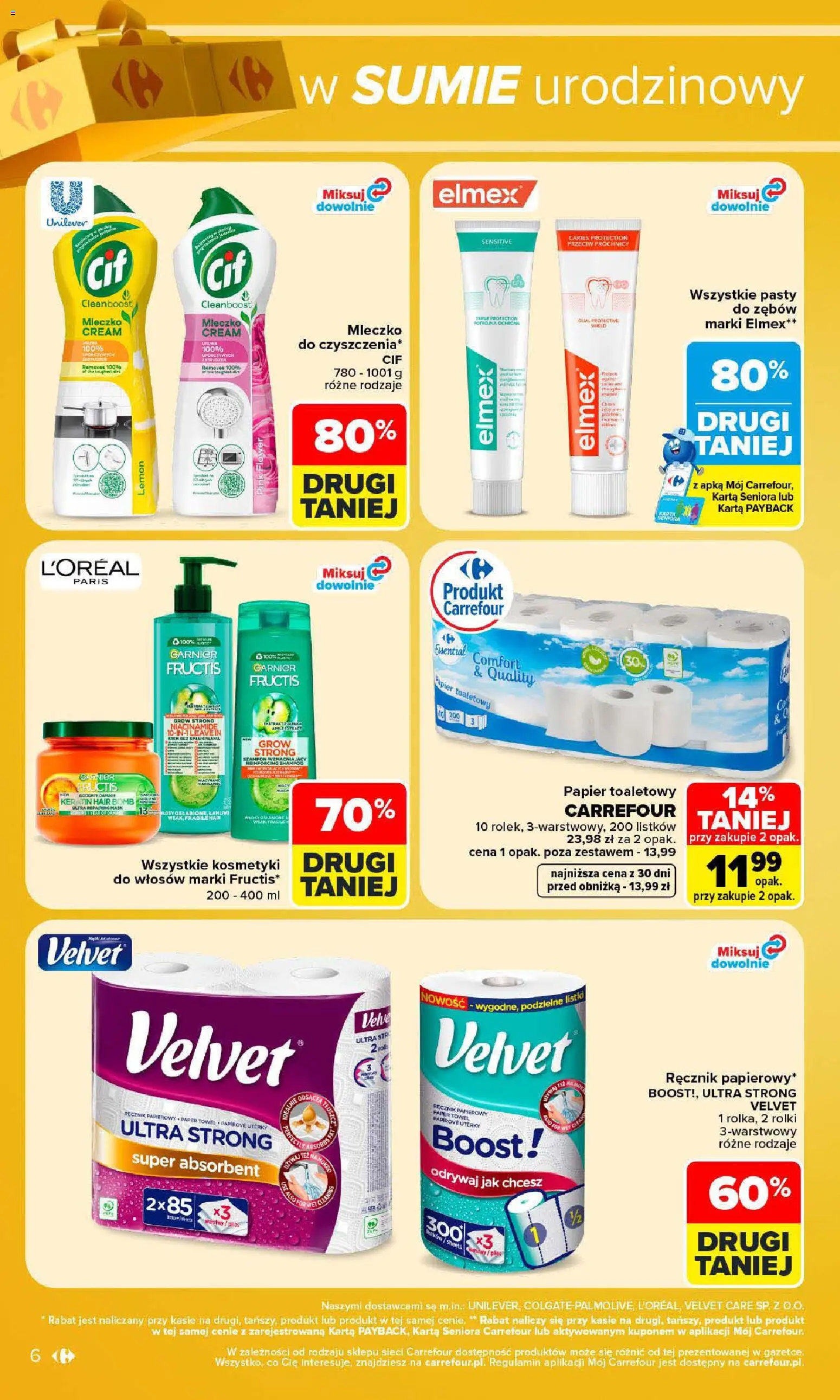 Carrefour gazetka - Weekend okazji od 29.10.2026 | Strona: 6 | Produkty: Garnier, Kosmetyki, Szampon, Ręcznik papierowy