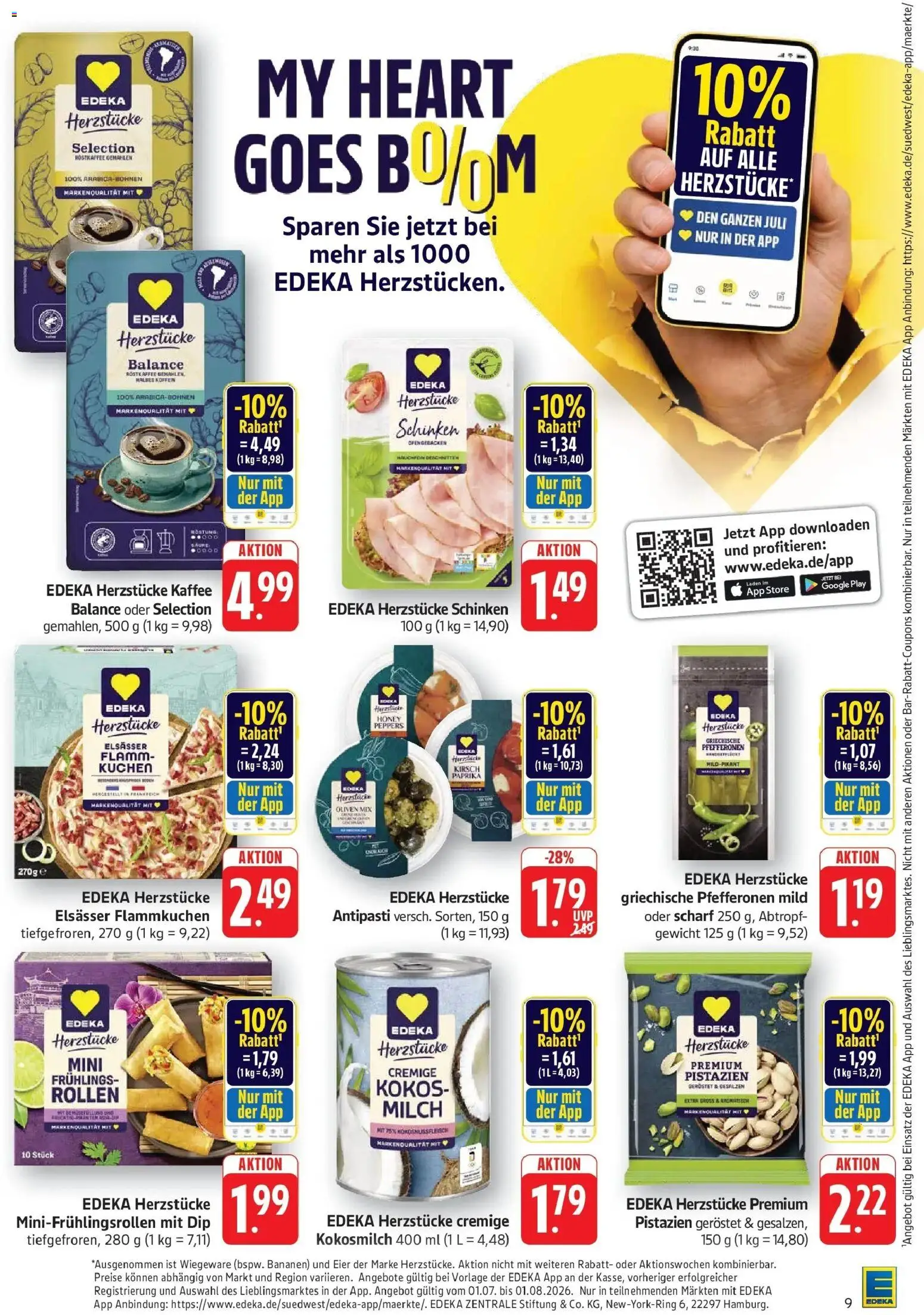 Edeka prospekt Göppingen – gültig ab 13.07.2026 | Seite: 9 | Produkte: Milch, Kaffee, Schinken, Kuchen