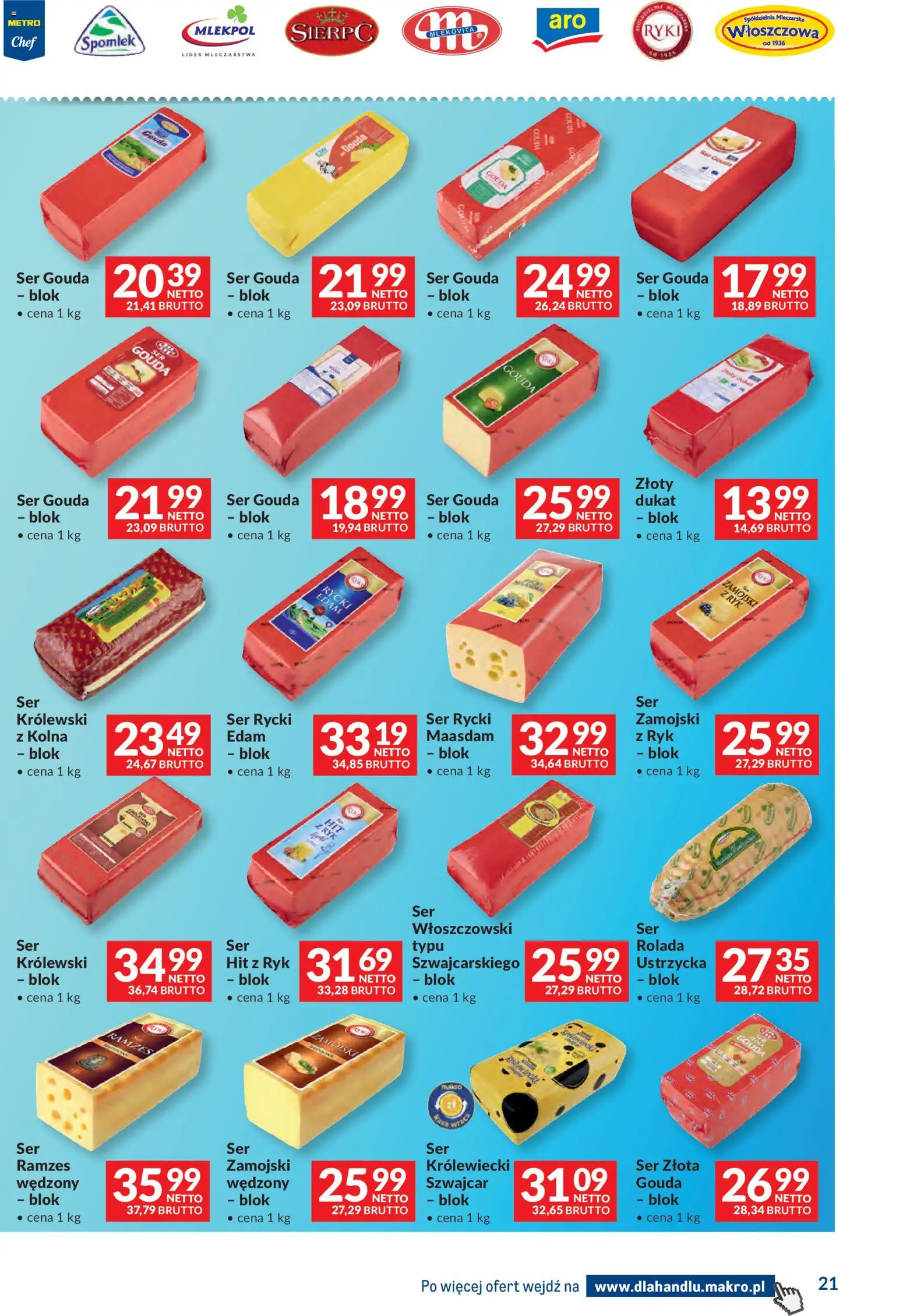 Makro gazetka - Dystrybucja do sklepów od 12.05.2026 | Strona: 21 | Produkty: Rolada, Ser, Ser gouda