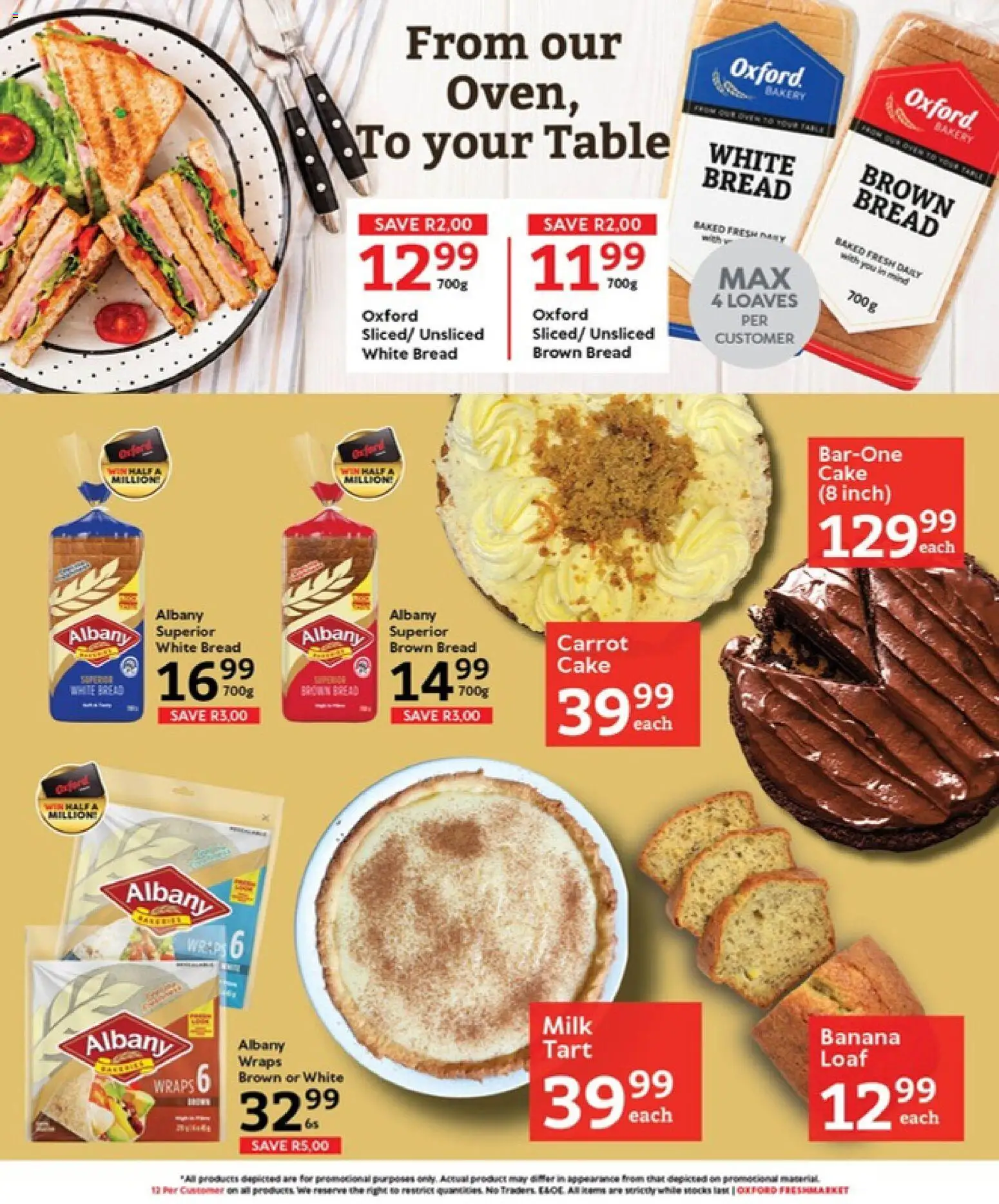 New Oxford Freshmarket catalogue – valid from 21/10/2026 | Page: 12 | Products: Cake, Bakery, Table, Milk