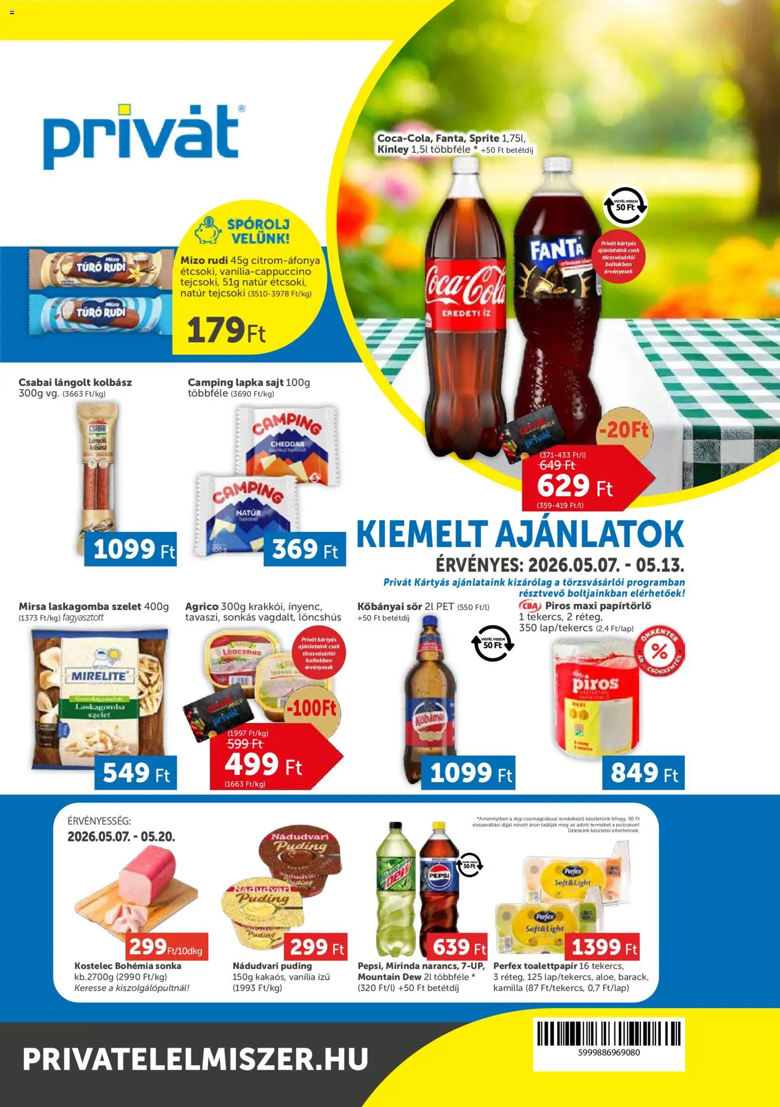 PRIVÁT akciós ujság - amely érvényes a következő dátumtól: 07.05.2026 | Oldal: 1