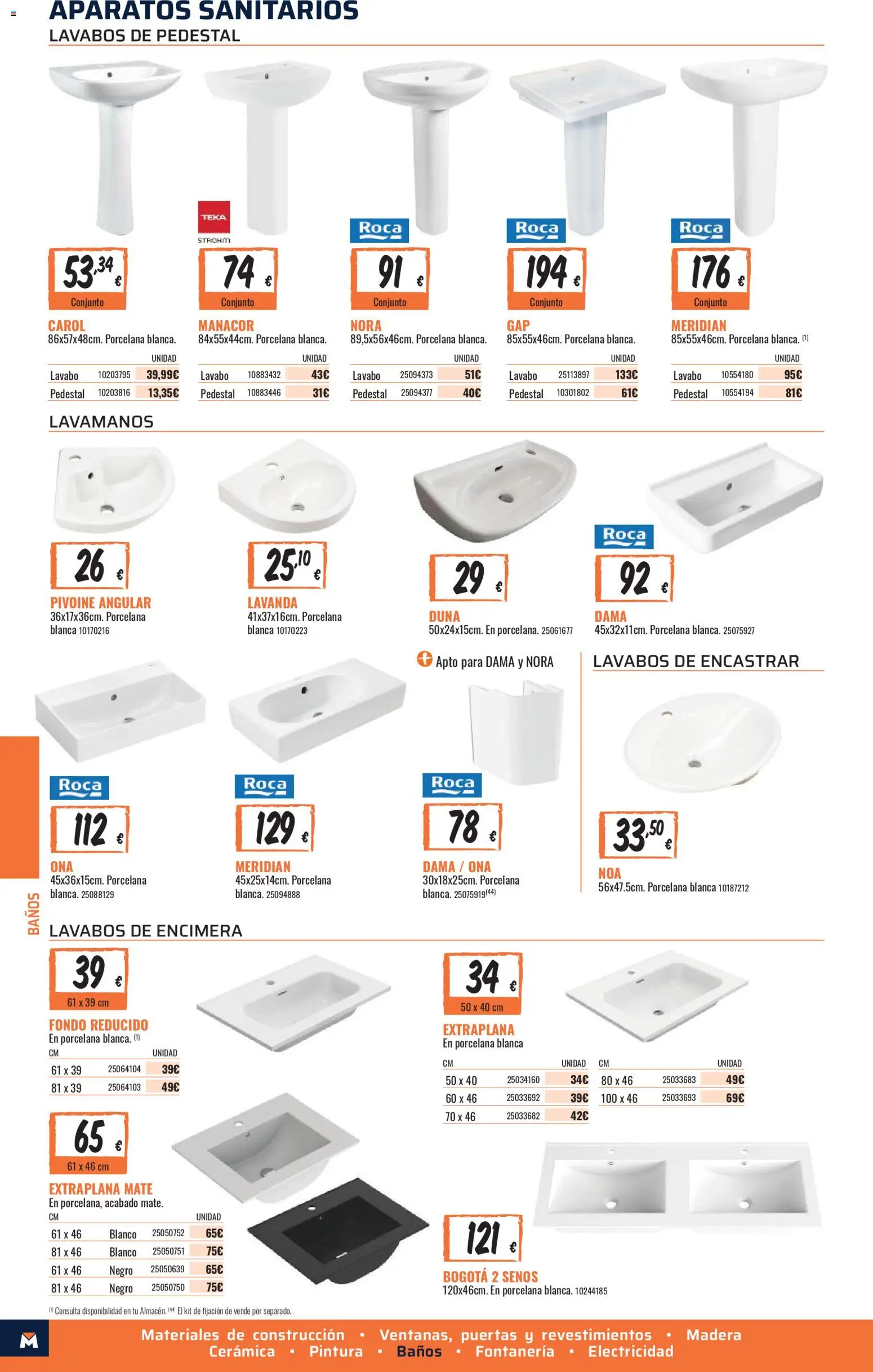 Obramat - Reformas Otono Imprenta Almacenes 16 Palma 2026 │ válido desde el 09/10/2026 | Página: 54 | Productos: Lavabo, Puertas
