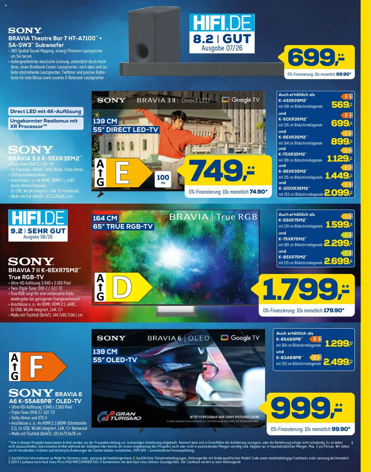 Euronics Prospekt – gültig ab 24.10.2026 | Seite: 3 | Produkte: Sony, TV, Audio