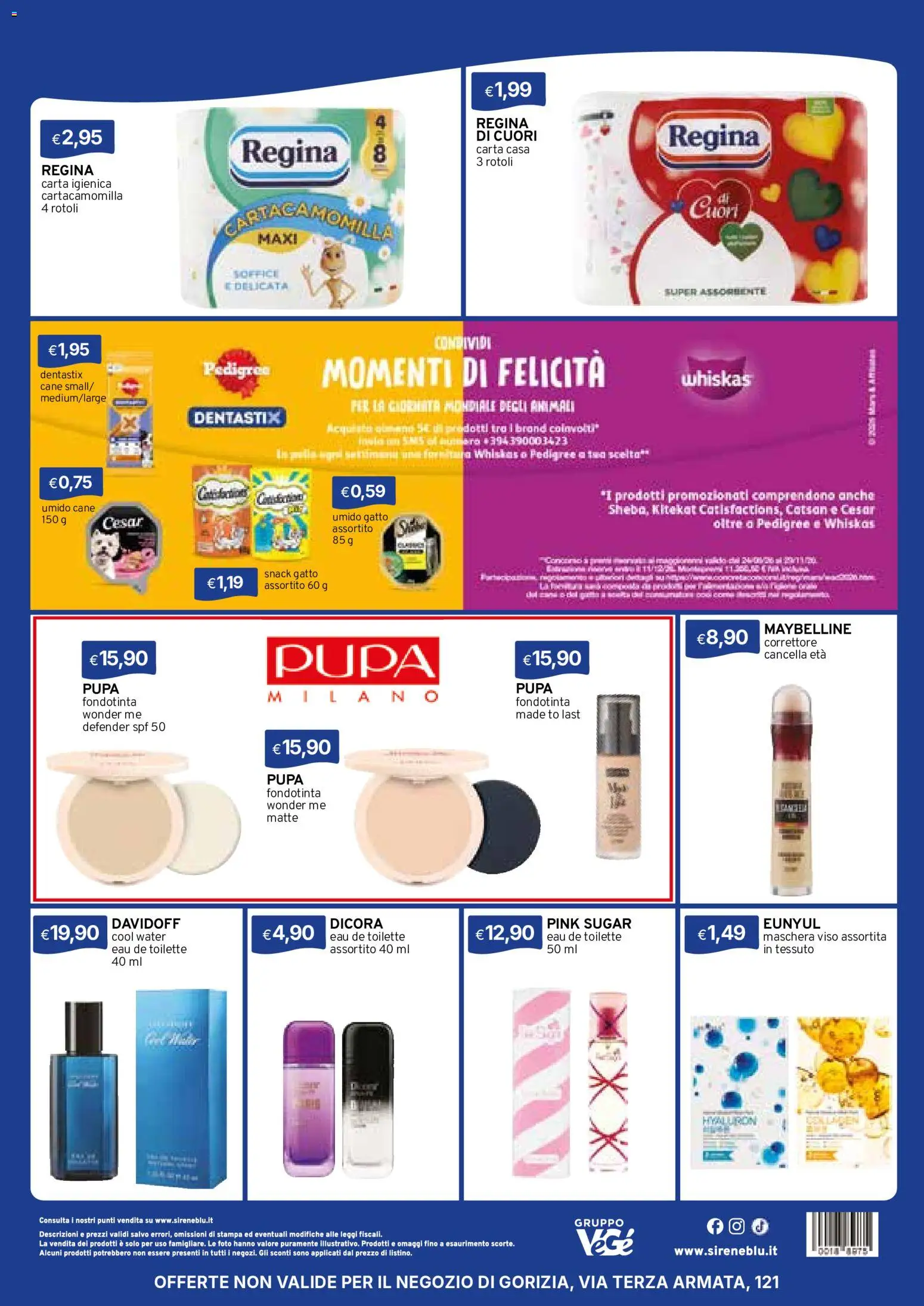 Volantino Sirene Blu del 20/10/2026 | Pagina: 4 | Prodotti: Carta igienica, Maschera viso, Stampa, Correttore