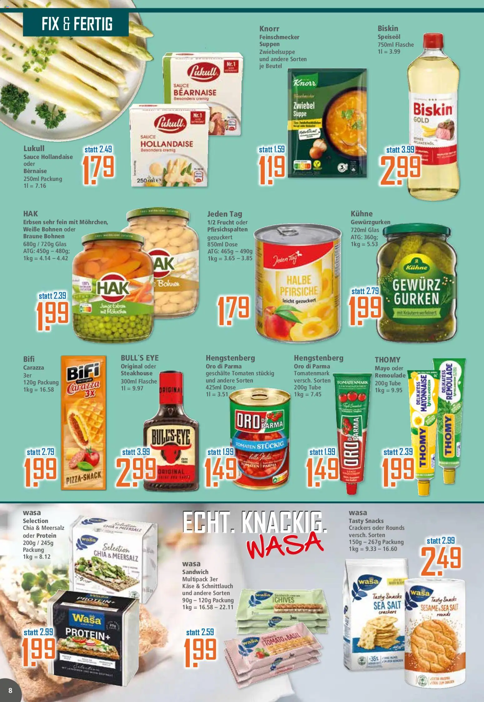 Klaas & Kock Prospekt 	 – gültig ab 11.05.2026 | Seite: 8 | Produkte: Käse, Knorr, Mayonnaise, Erbsen