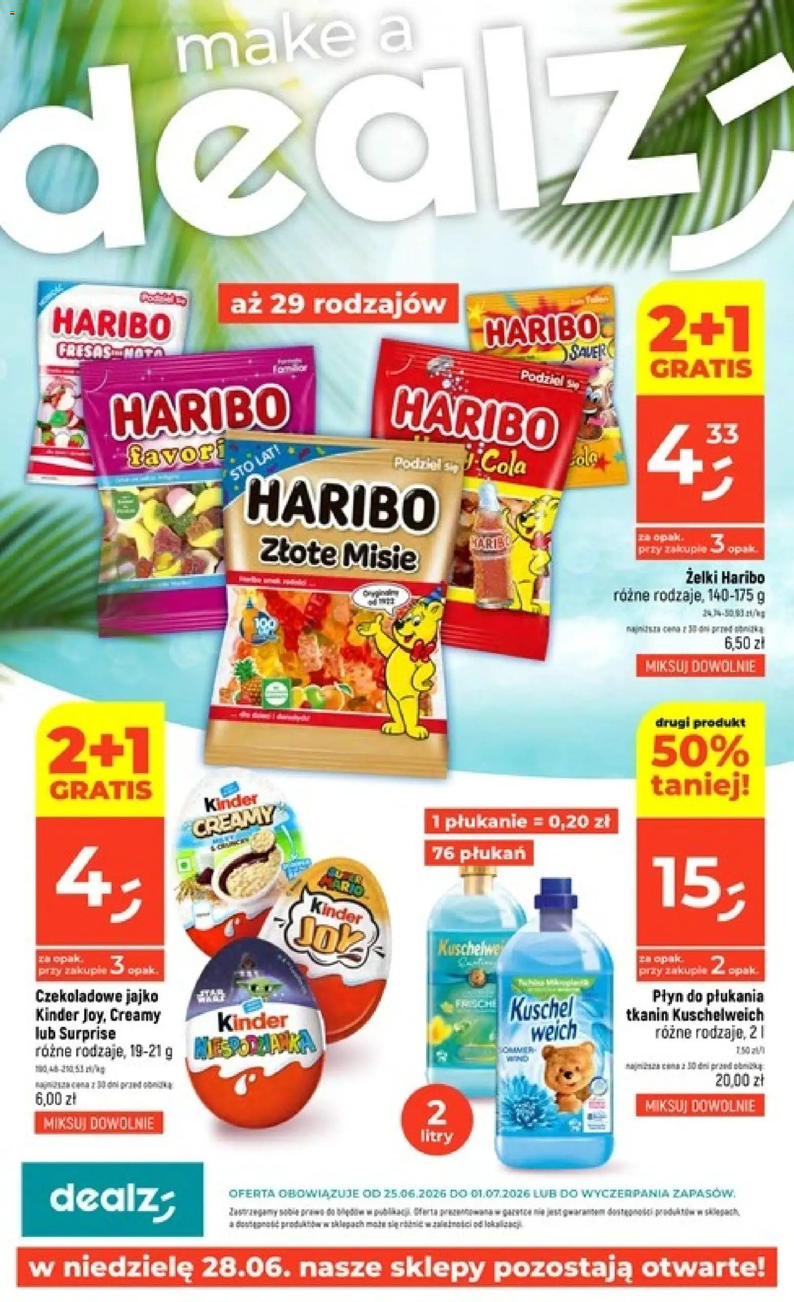 Dealz gazetka od 25.06.2026 | Strona: 1 | Produkty: Żelki haribo, Żelki