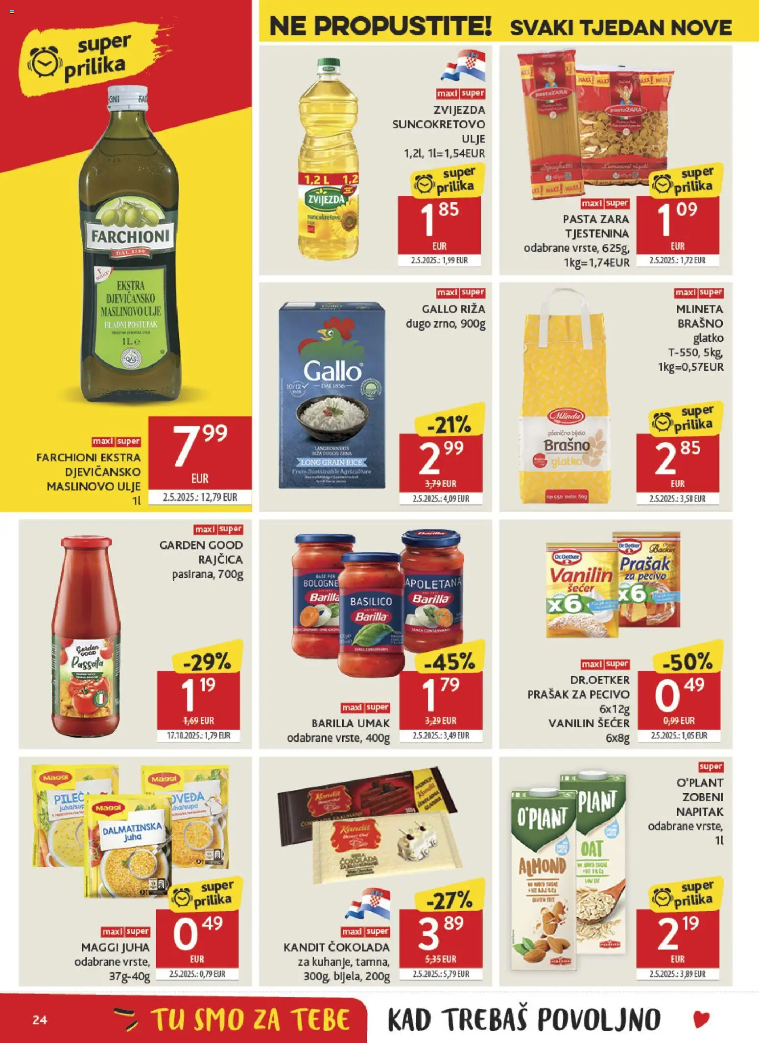 Konzum katalog | vrijedi od 12.08.2026 | Stranica: 24 | Proizvodi: Ulje, Tjestenina, Umak, Rajčica